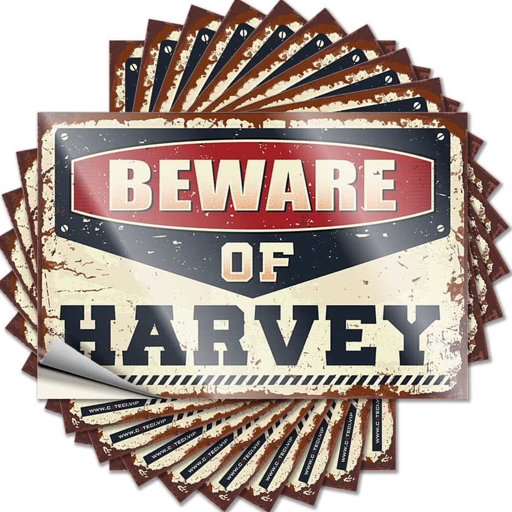 COTECI Funny Sticker Beware Of Harvey Funny Sticker 10 Pcs Prank Stickers Tool Box Stickers (Size : 8X12CM)