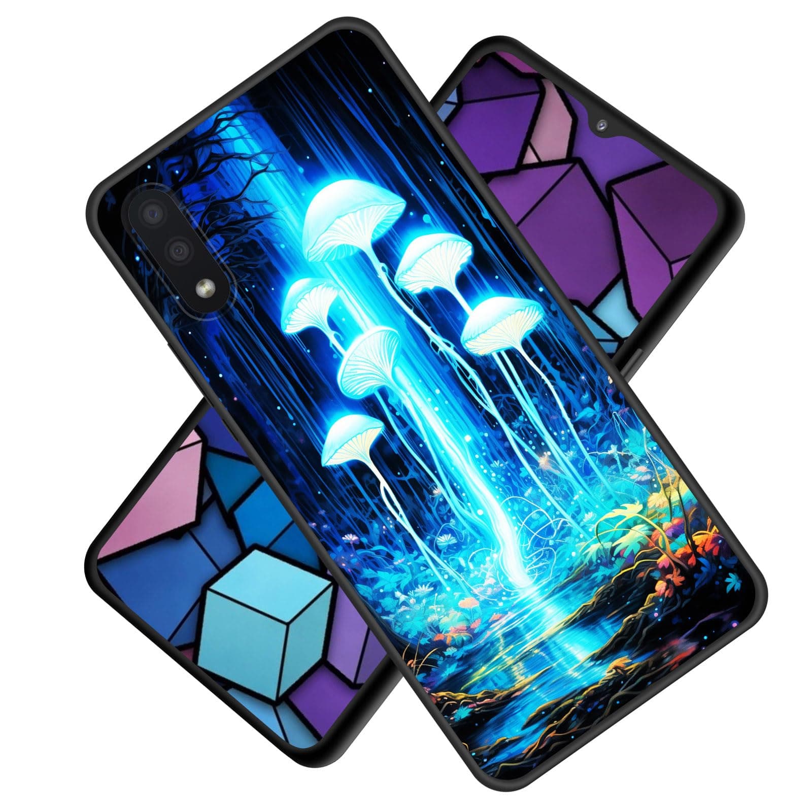 smauncucn for Galaxy A10E Case,Premium TPU Ultra Thin Flexible Shock Absorbent Silicone Rubber Protective Cover for Samsung Galaxy A10E 5.83" 2019,Neon Mushrooms