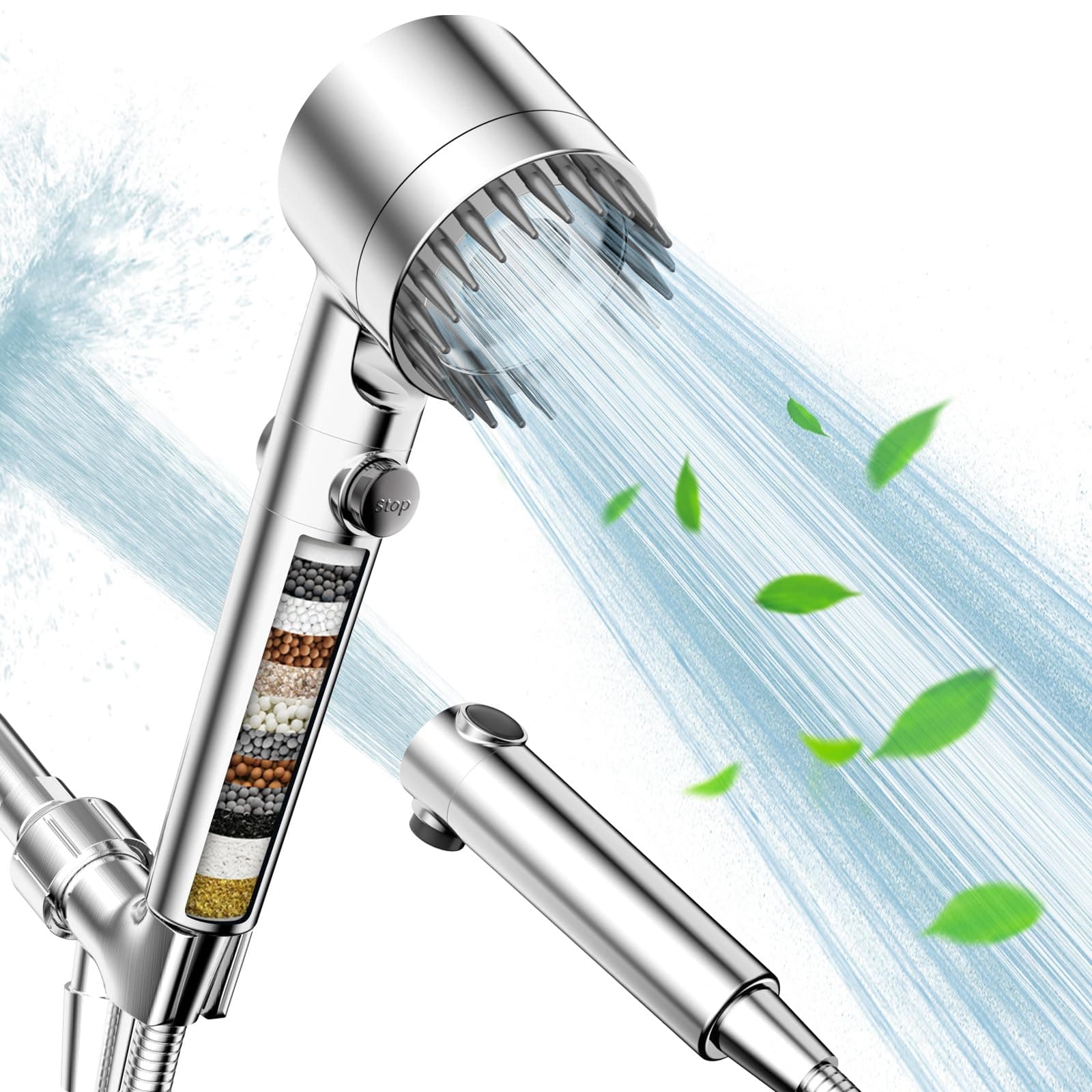 Filtered Shower Head with Handheld, High Pressure Shower Head with Filters
