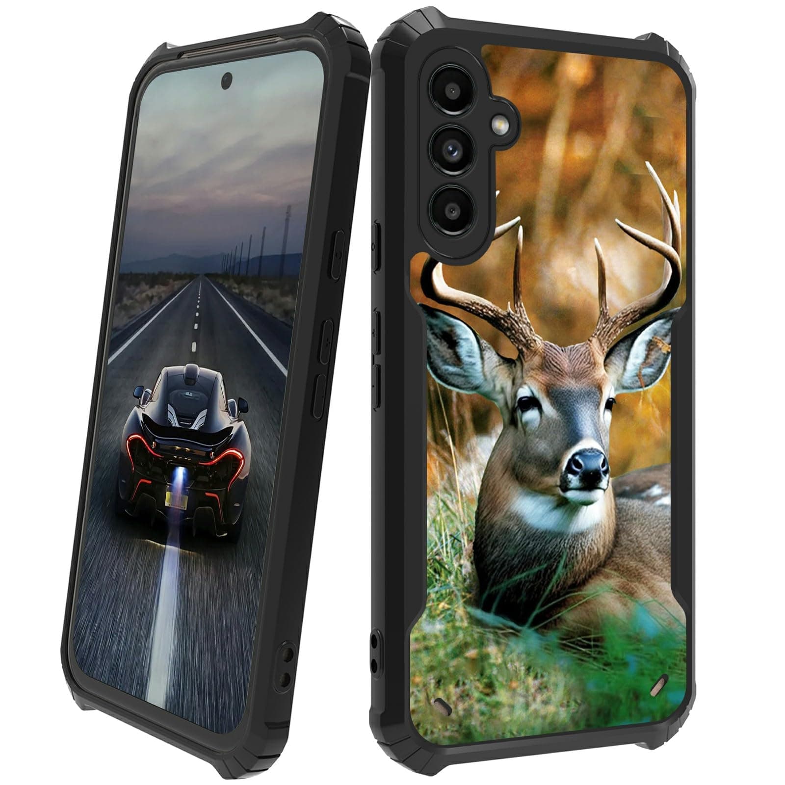 BEOTIWAD Deer Hunting Tree Case for Samsung Galaxy S23 FE,Galaxy S23 FE Phone Case, Hard Acrylic Back Soft TPU Bumper Slim Shockproof Protective Phone Case for Samsung S23 FE