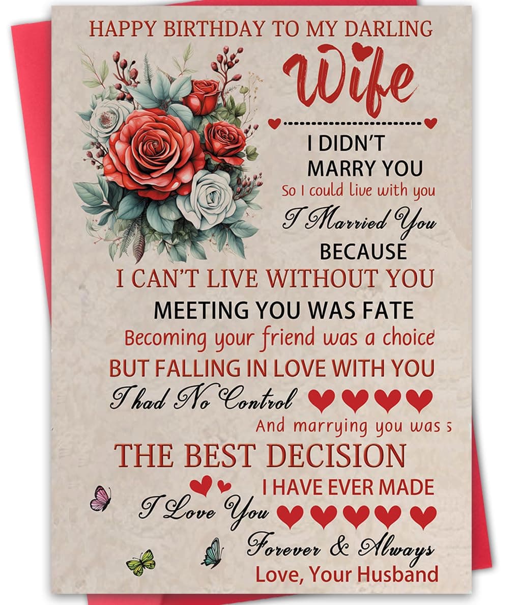 Hongshan Sweet Birthday Card Gift for Wife from Husband