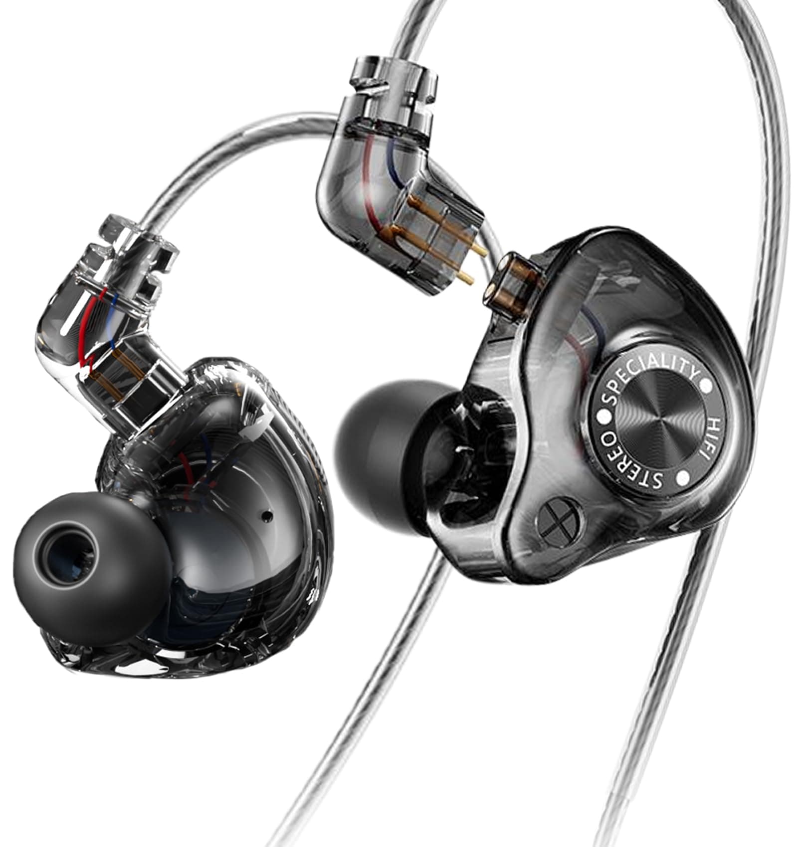 Jacuate Wired IEM Earbuds,S28 Gaming Headphones with 10mm Dynamic Driver for Deep Bass & Crystal Clear Hi-Res Sound,in-Ear Monitor with Detachable Cable for Gaming,Musicians, Singers