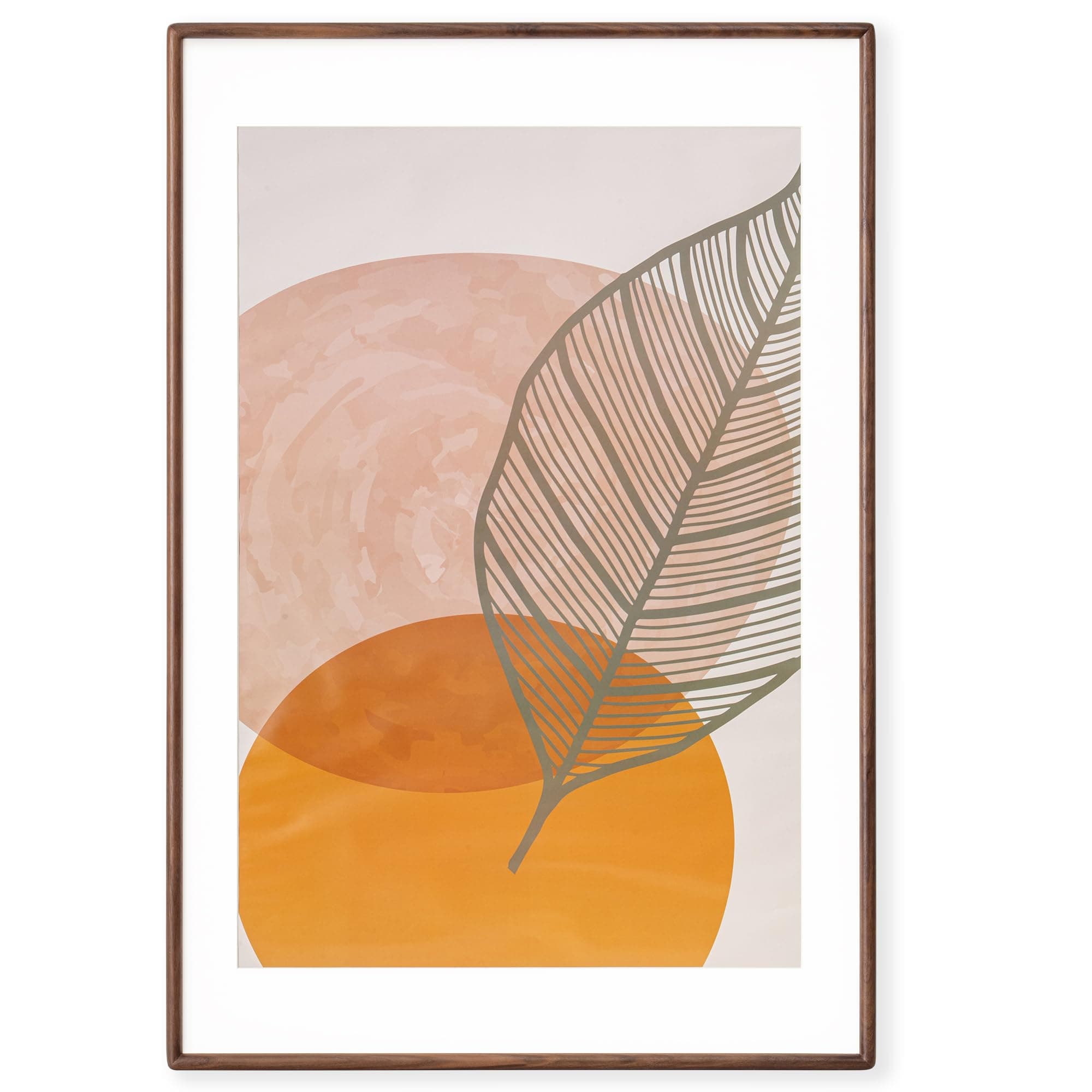Axeman 24x36 Walnut Poster Frame - Rounded Corner 24 x 36 Picture Frame Matted to 20x30 - Natural Walnut Wood Frame with Tempered Glass for Wall Mount Display