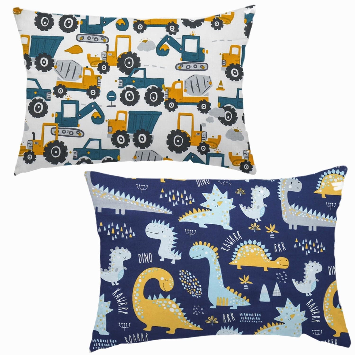 Kids Toddler Pillowcase Pack of 2, Organic Cotton Travel Pillow Case Pillowslip 14 x 20 Fits Pillows Sizesd 13 x 18 for Soft Bedding Crib Pillow Cover, Envelope Closure Children Small Pillow Cases