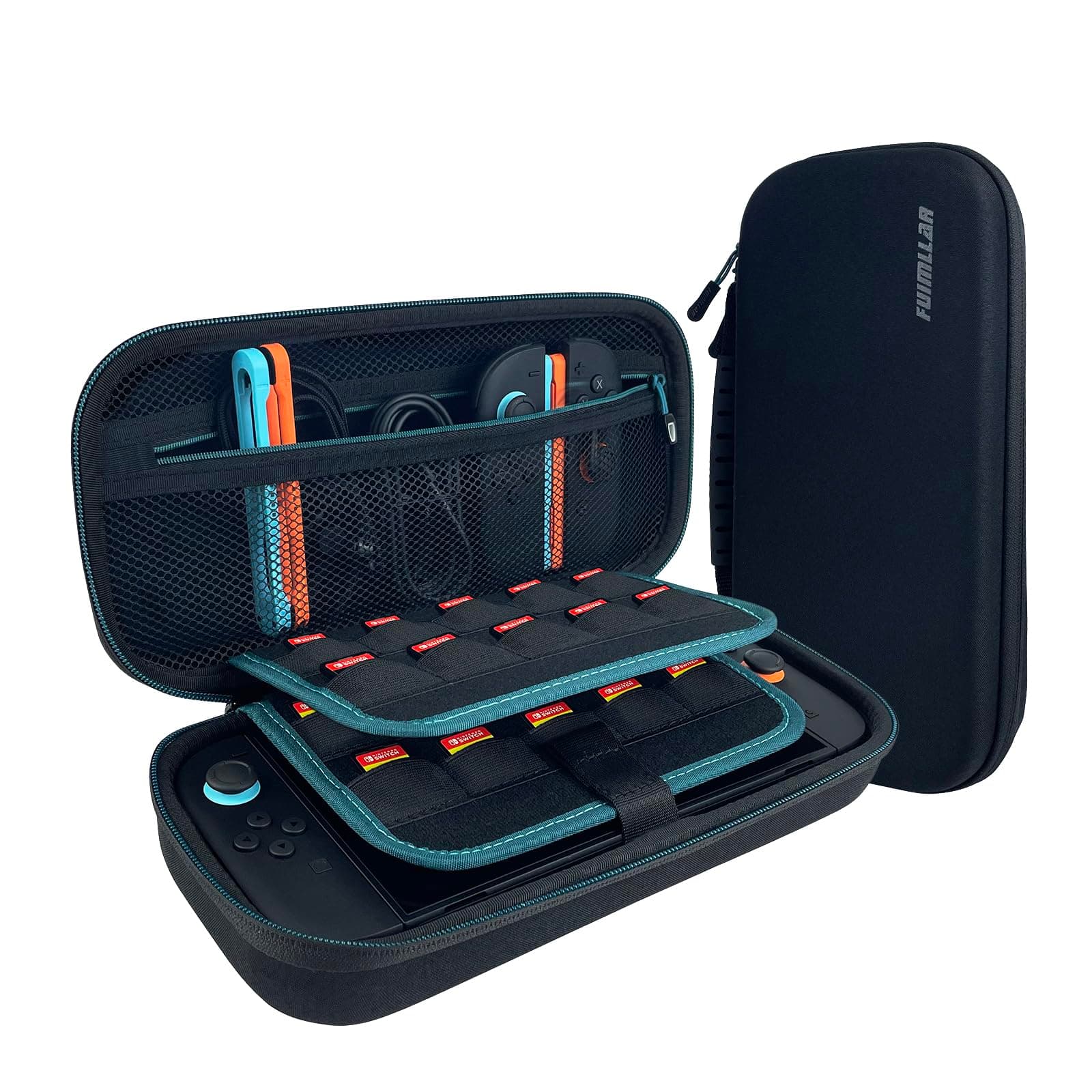 Fuimllar Switch 2 case for Nintendo switch 2, EVA case for Switch 2, Nintendo Switch 2(2025 Version) Storage bag(Wood carbon black)