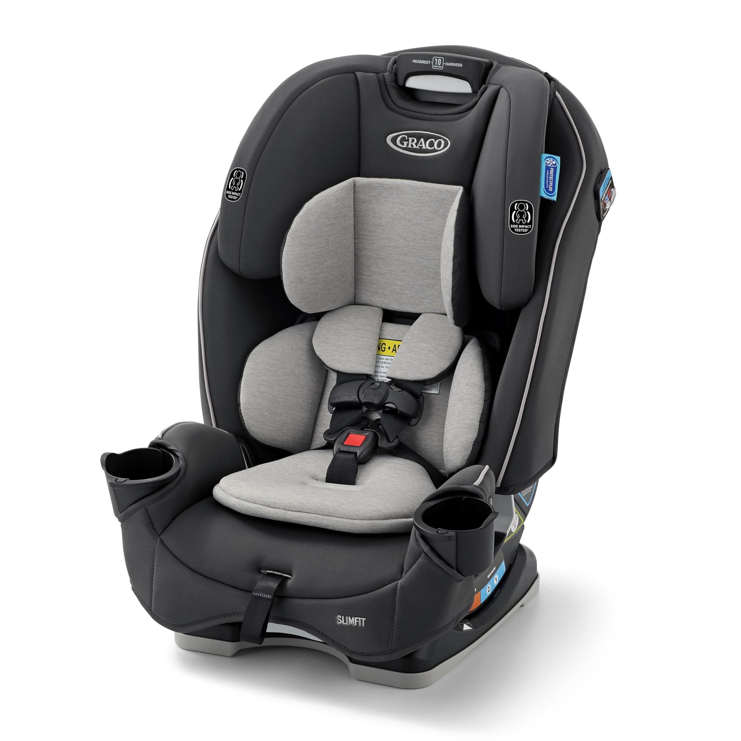 Graco Slimfit 3-in-1 Convertible Car Seat, Slim Car Seat with Space-Saving Design, Highback Booster Seat with 10-Position Headrest, Rear Facing and Forward Facing Carseat, Darcie