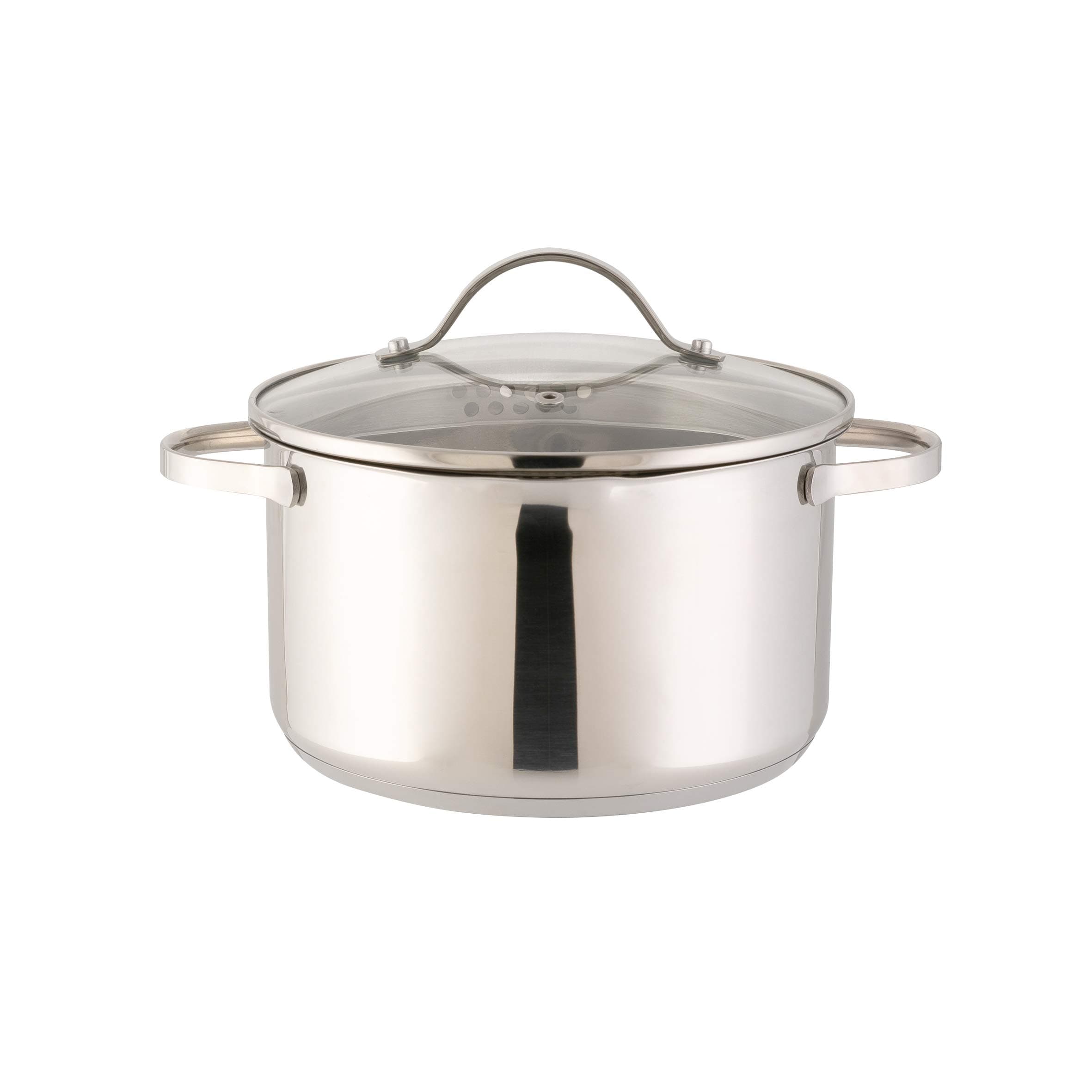 Axentia Stainless Steel Pado-Pasta Pan with Strainer Lid 3 Liter Pot, 24.8 x 21.8 x 17 cm, Silver
