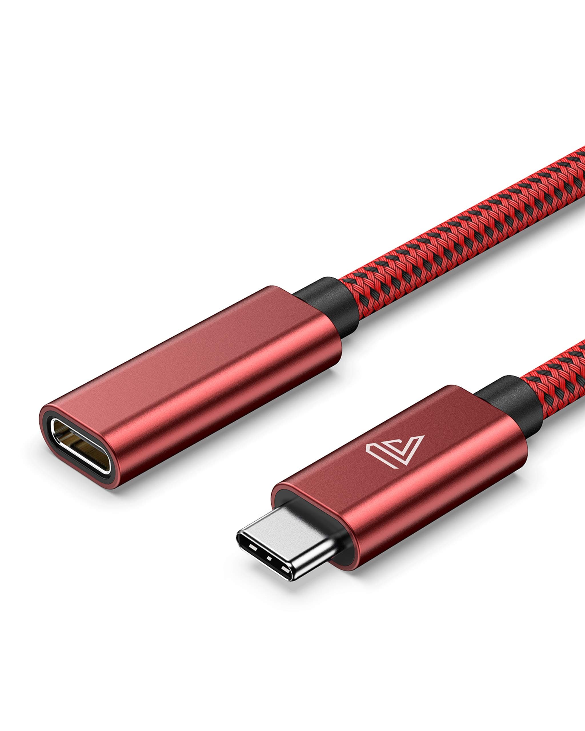 USB C Extension Cable (20Gbps/240W/3.3ft), Faracent USB 3.2 Type C Male to Female Extension Data Transfer Fast Charging Cable for iPhone 16/15 Pixel PSVR2 MacBook Air/Pro iPad Dell XPS and More-Red