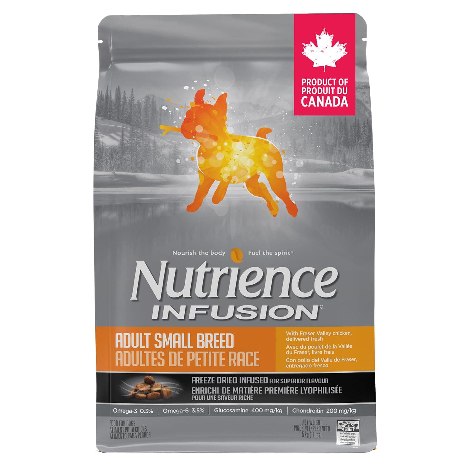 Nutrience Infusion Adult Small Breed Dog Food, 5 kg (11 lbs), Freeze-Dried Canadian Chicken, Dry Dog Food, Nourriture Pour Chien, Manger Pour Chien