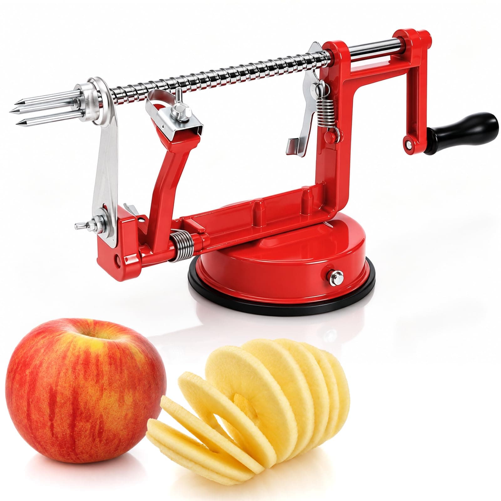 Bekith Apple and Potato Peeler Slicer & Corer with Suction Base, Works for Apples, Potatoes, Pears