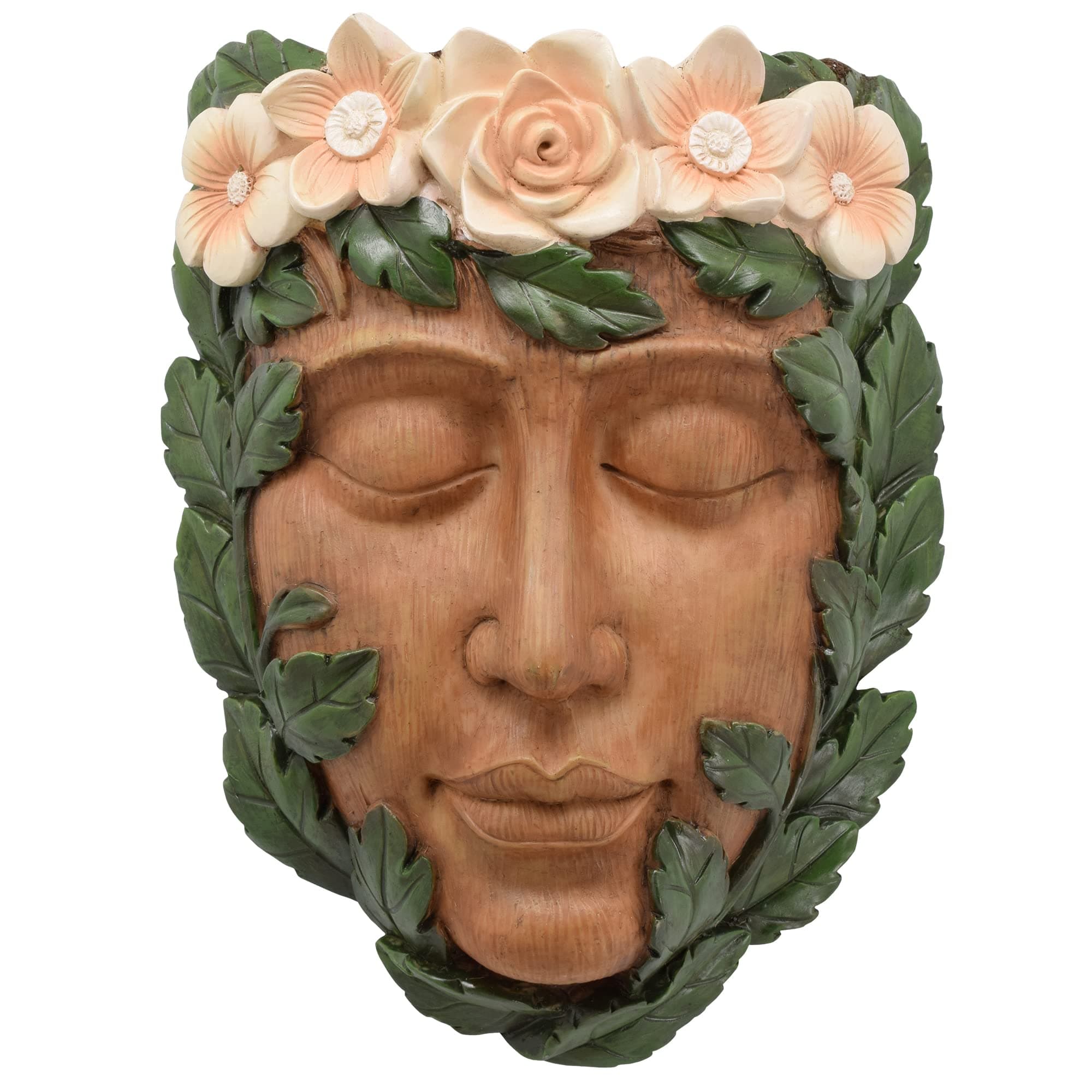 Arcadia Garden Products TF01 Willow Whimsical Face Planter, Outdoor Hugger, Woman Spirit Sculpture for Plants, Garden Art Decor, Birdfeeder, Hangs on Trees, Fences or Walls, Brown