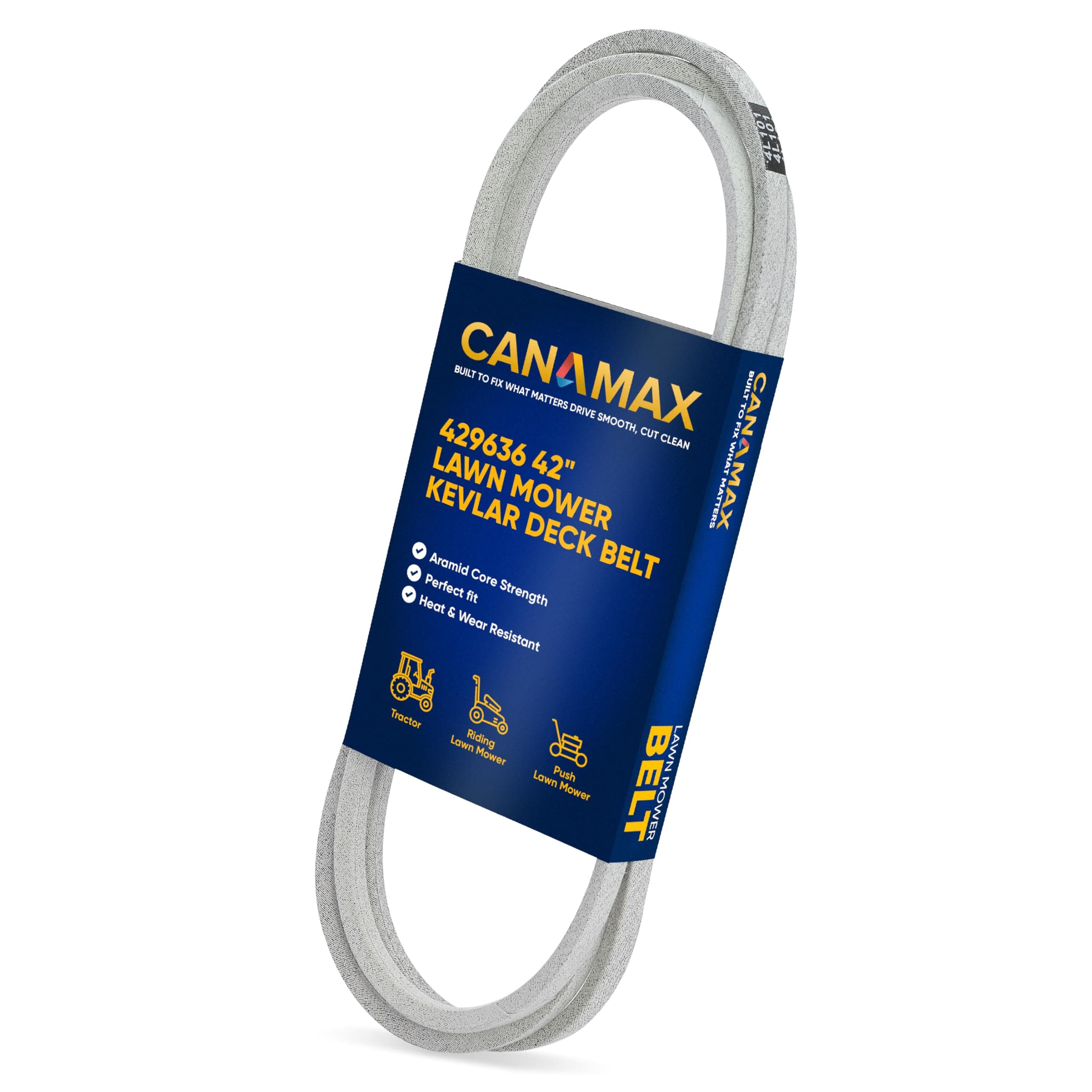 Canamax 429636 197253 Mower Deck Belt - Aramid Cord 1/2" x 101.5" - for 42" Deck Craftsman Husqvarna AYP Poulan 532429636 598559101 532197253 592855001 PP19A42 YTA18542 YTH22V42 21546422 M87323