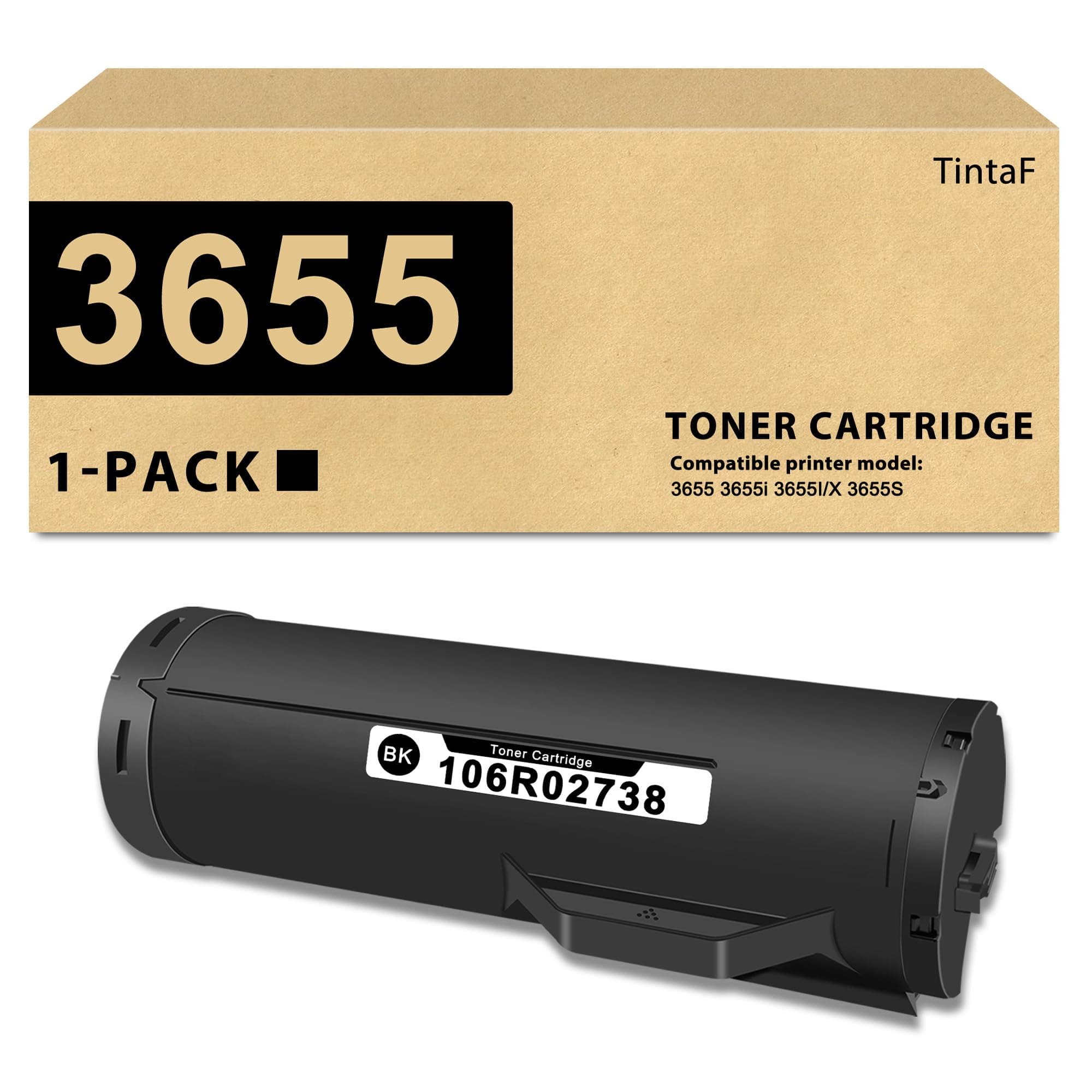 Remanufactured 3655 Toner Cartridge 106R02738 Replacement for Xerox 3655 Toner Work for Workcentre 3655 3655i 3655I/X 3655S Printer Toner, (14,400 Pages, 1x Black)
