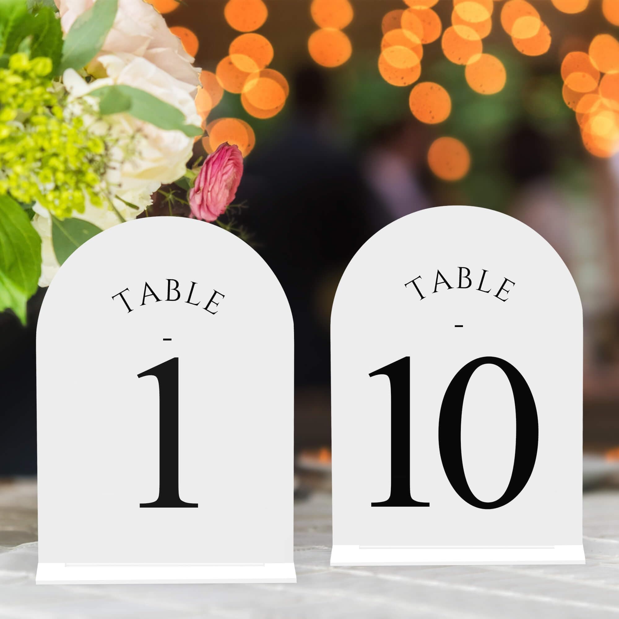 JOYIT Arch Wedding Table Numbers 1-10 with Stands, 5x7 Acrylic