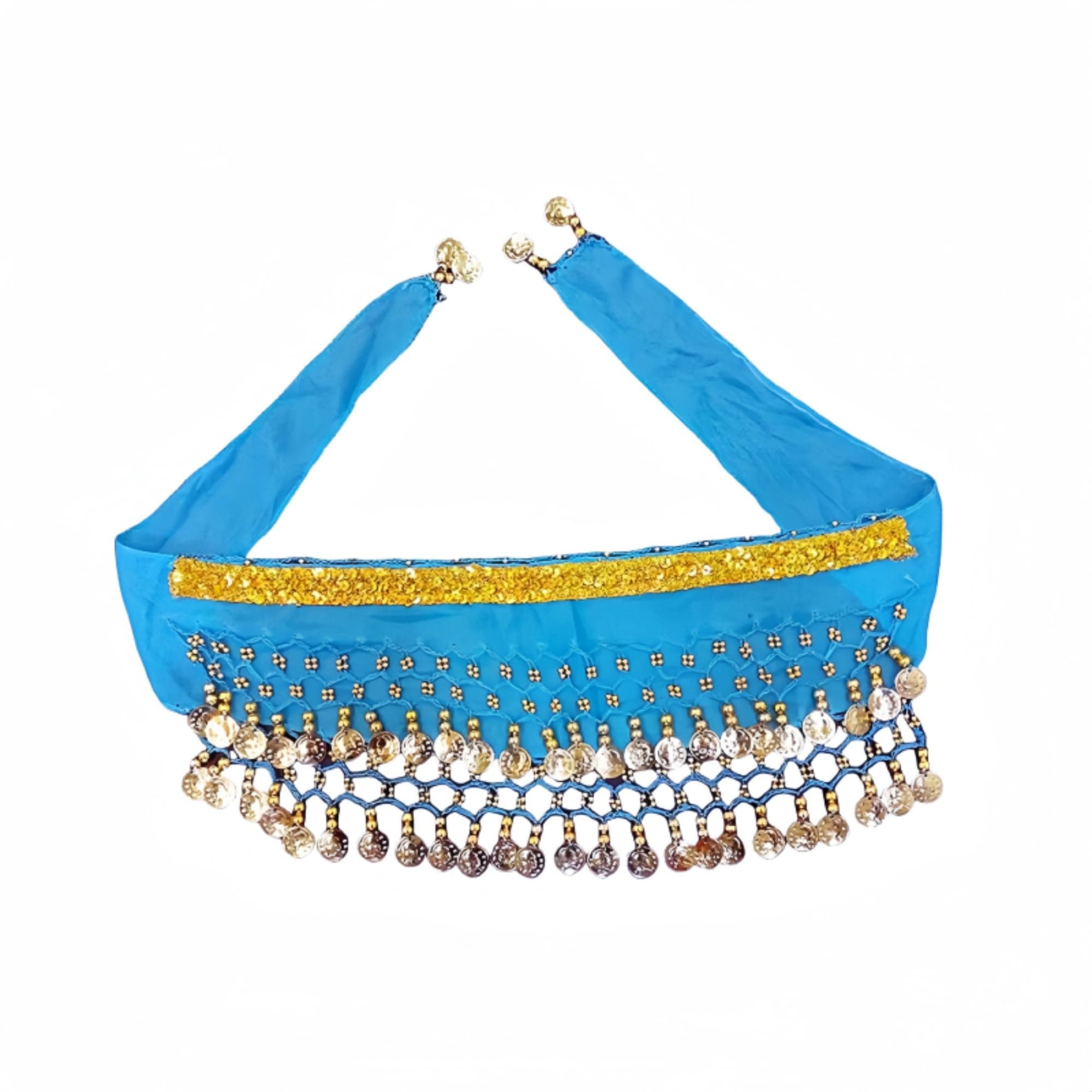 LUOBEIYAOHL Belly Dancer Skirt for Dogs Birthday Outfit Hip Scarf Costume with Bells (Blue)