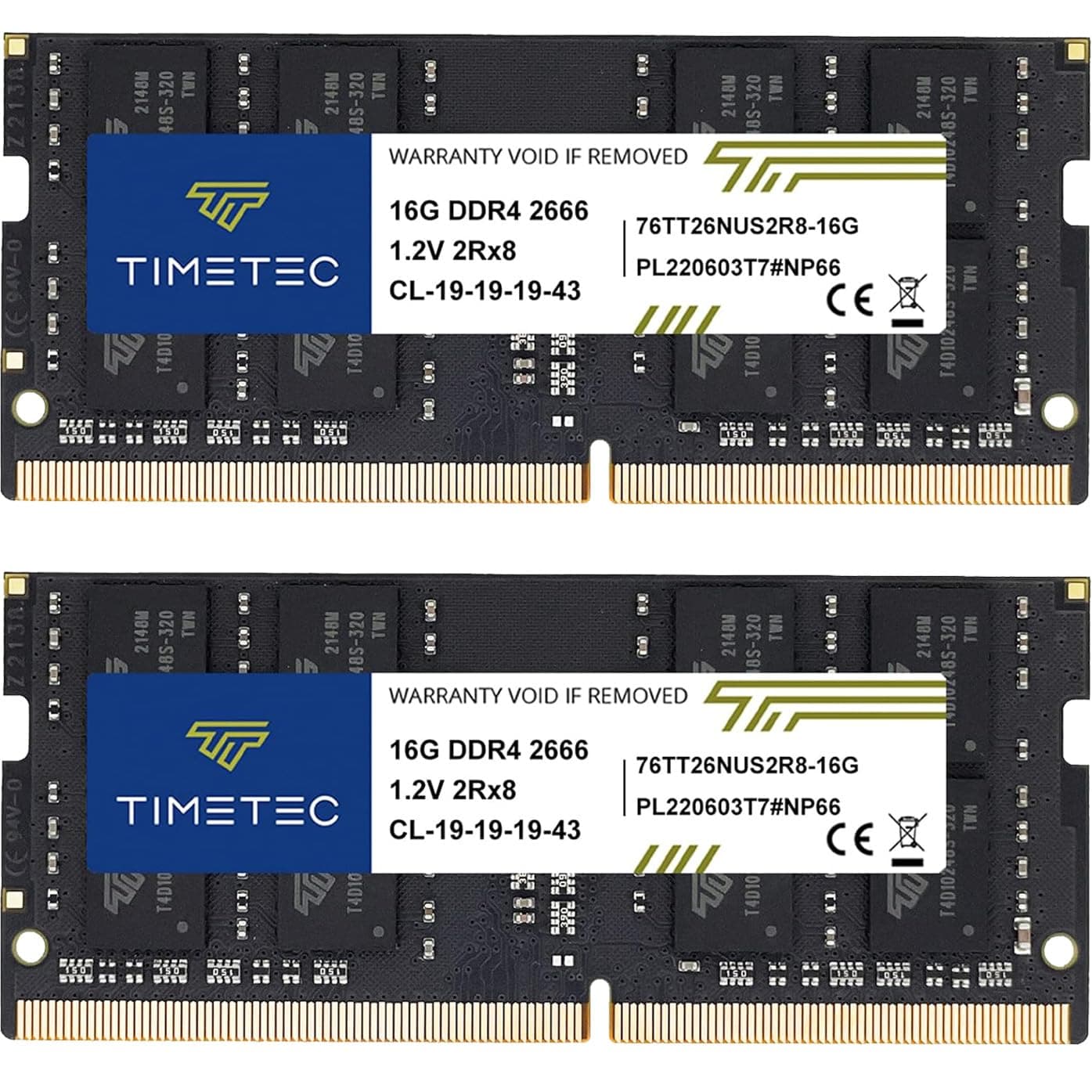 Timetec Advanced 32GB KIT (2x16GB) DDR4 2666MHz (PC4-2666V) PC4-21300 SODIMM Laptop RAM – 260-Pin 1.2V CL19 Non-ECC Unbuffered Memory Module for Laptop, Notebook, Mini PC, All-in-One