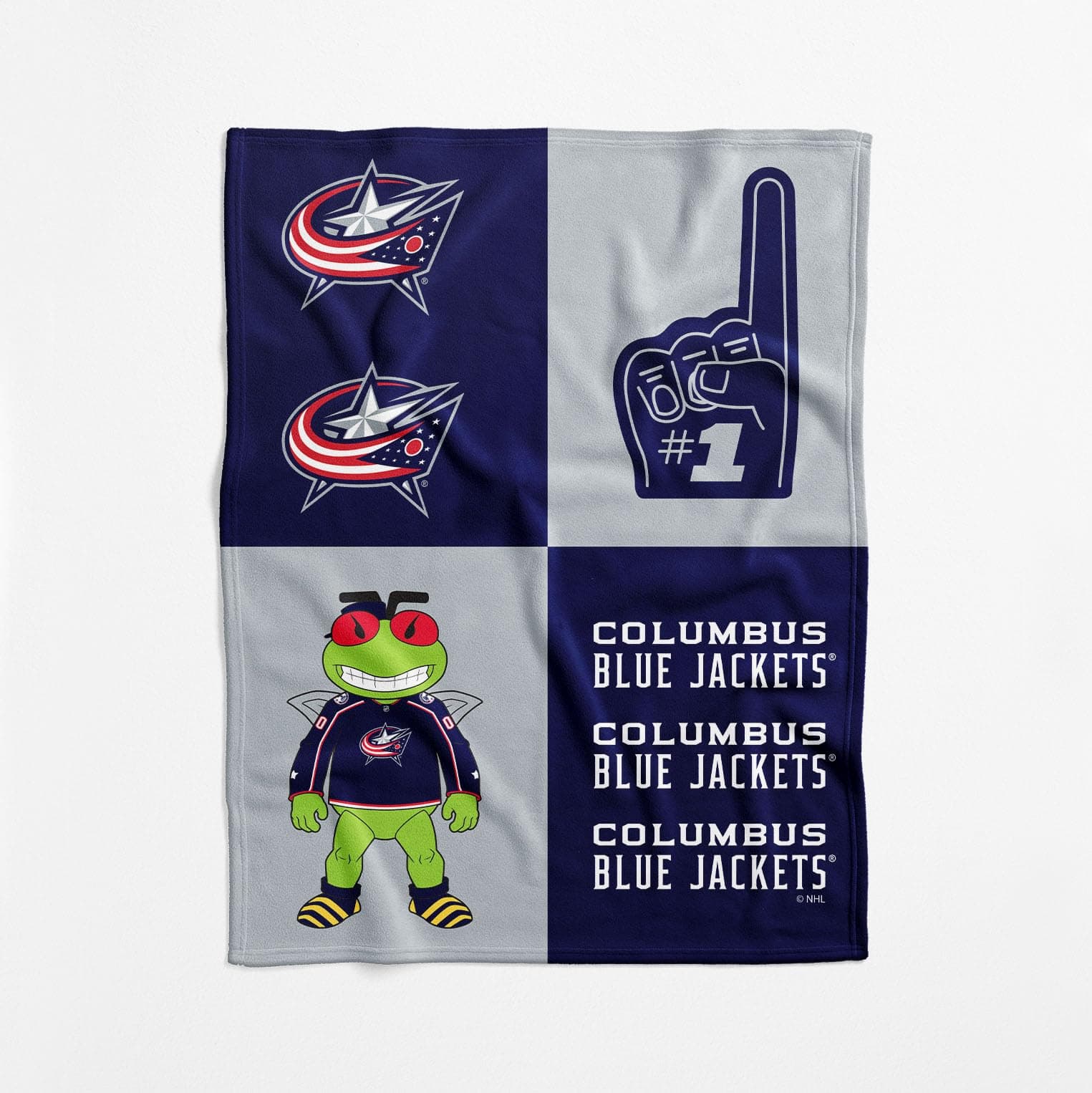 NHL Columbus Blue Jackets Officially Licensed Baby Swaddle Blanket, 40 x 50 in, Soft Lightweight Polyester, Domino Design