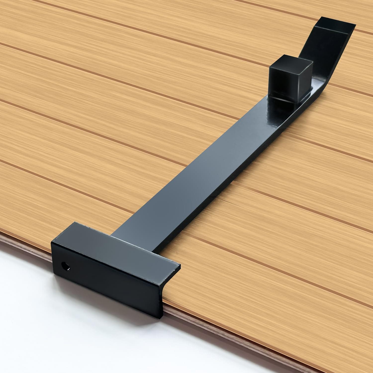 NAACOO Heavy Duty Pull Bar and Pry Bar, Weight 3.7lb | Solid Square Steel Block & Steel Angle Hammering Durable, Fully Felted Bottom - Professional Wood Flooring Laminate Tool.