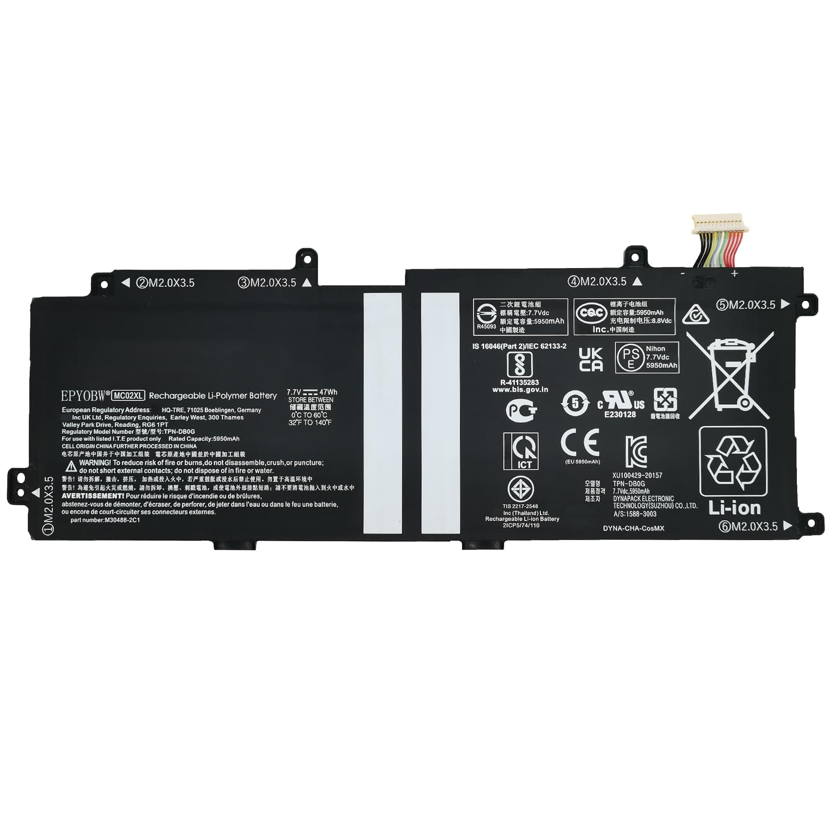 EPYOBW MC02XL Laptop Battery 47Wh Compatible with HP Elite X2 G4 / Elite X2 G8 Series MR02XL HSTNN-DB9E TPN-DB0G L46601-005