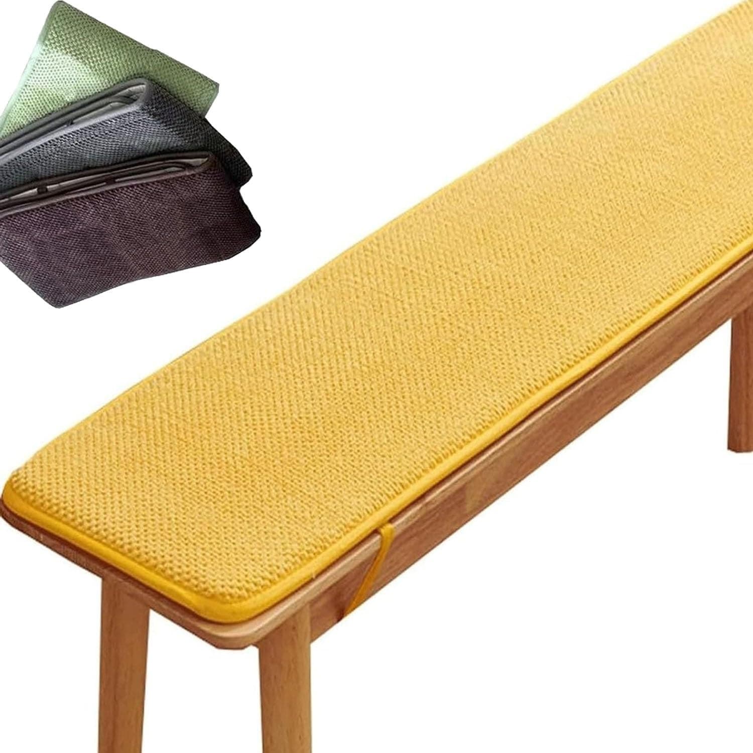 Bench Pad, Bench Cushion with Ties Brown/Dark Blue, Soft Breathable Pad, Non Slip Seat Cushion with Ties for for Outdoor/Indoor Garden Patio Porch(4,30x120cm/12x47in)