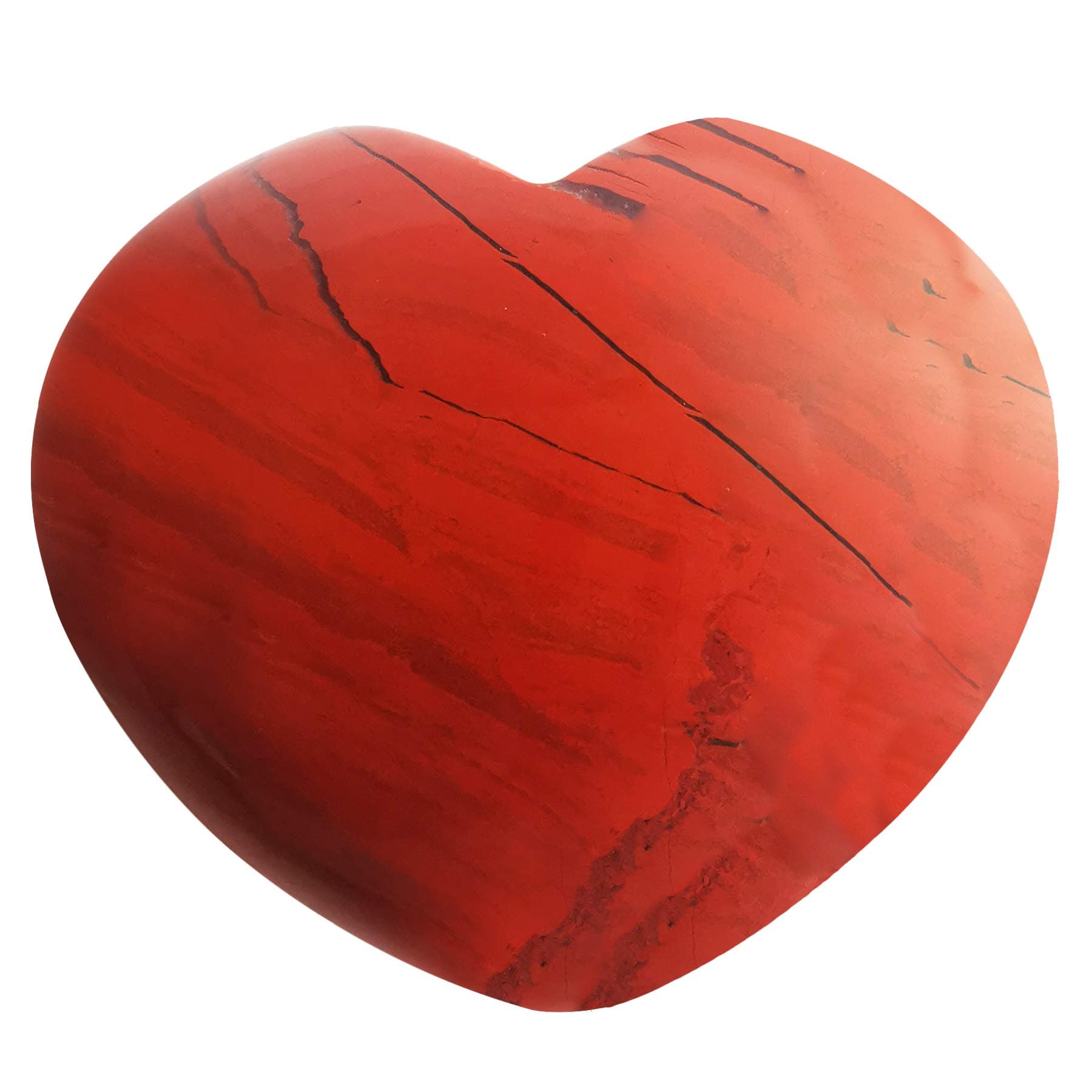 Loveliome Heart Shaped Crystal Stone - Polished Gemstone Pocket Worry Stone, Natural Healing Crystal Heart Gift for Valentine Mothers Day, 1.8 Inches Red Jasper