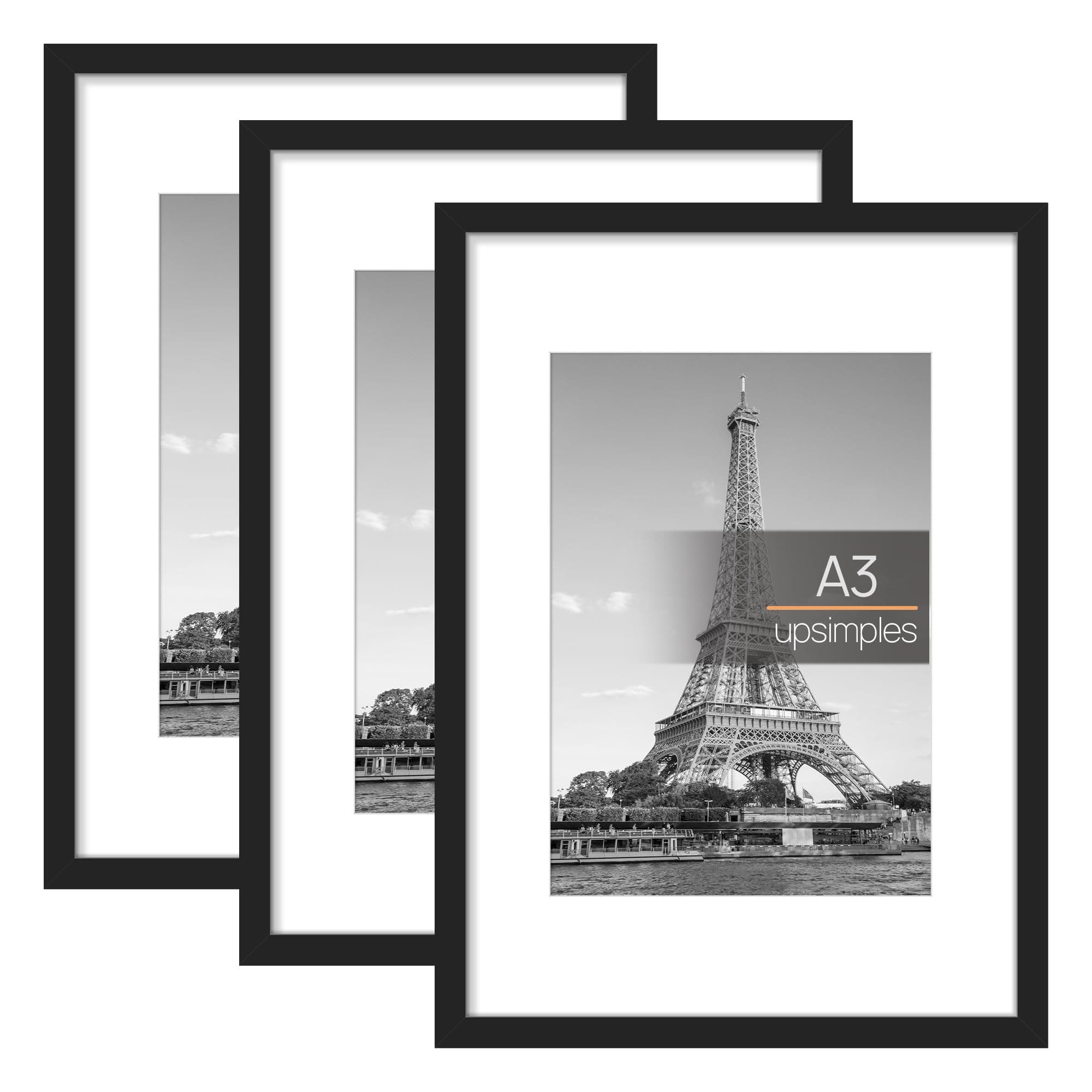 upsimples 3 Pack A3 Frame, Picture Frames, Versatile Photo Frame, Black A3