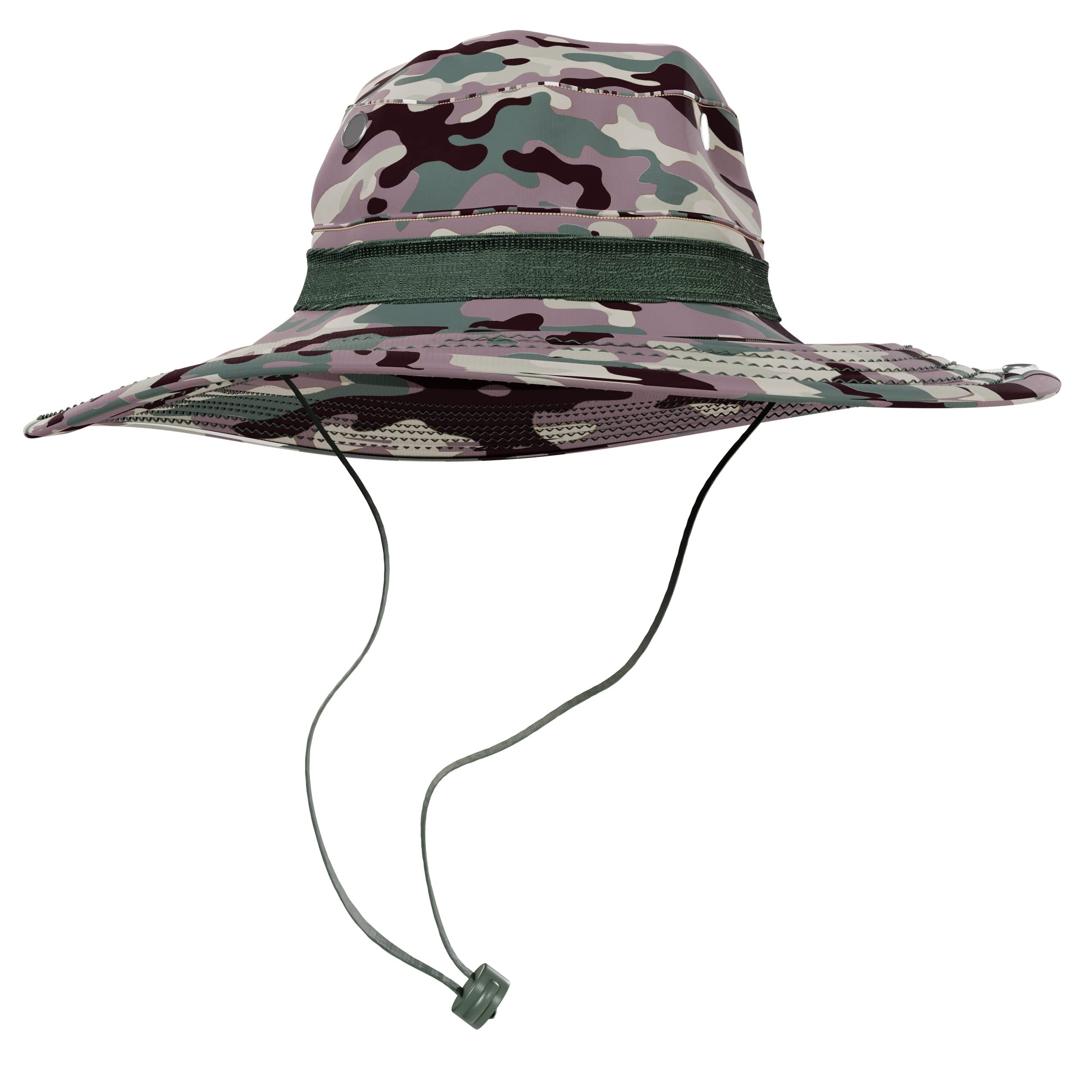 BaHoki Essentials Military Style Bucket Hat - Camo Outdoor Hat with Adjustable Strap - Wide Brim Safari Hat