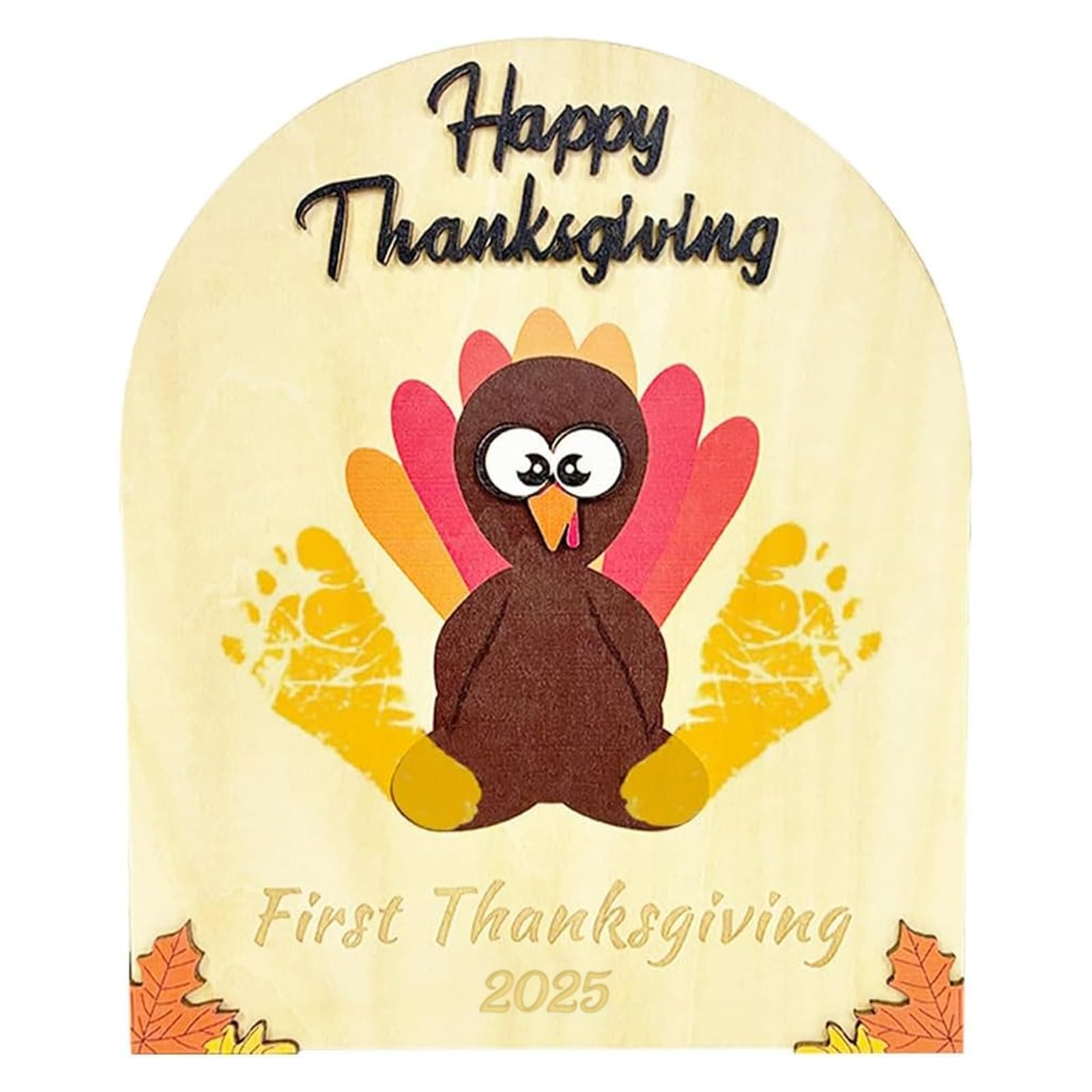 Thanksgiving Turkey Handprint Craft - Wooden Handprint or Footprint Art Sign, Thanksgiving Activities Keepsakes, First Thankful Turkey Craft