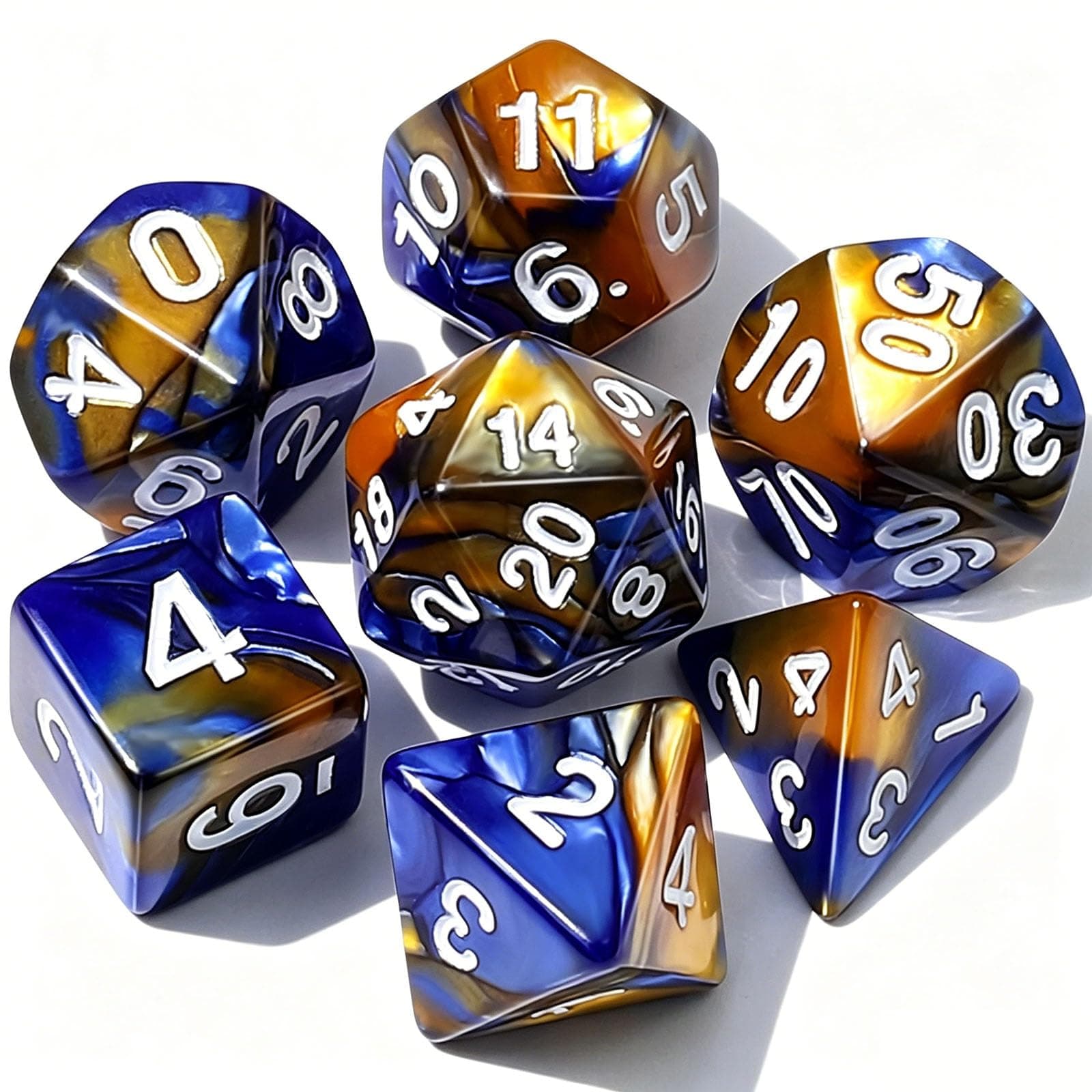 CiaraQ 7pcs Polyhedral Dice Set for Dungeon and Dragons MTG Table Games