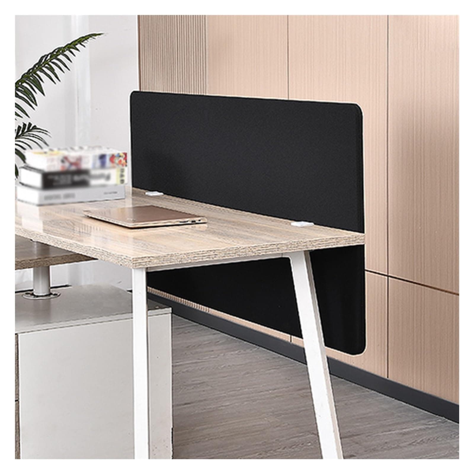 2 Ft High Clamp-On Desk Divider, Portable Soundproof Office Privacy Panel with Clamps, 40 50 60 100 120 CM Long Modesty Panel for Under Standing Desk, Universal(Black,Lenght 40 cm/15.7 in)