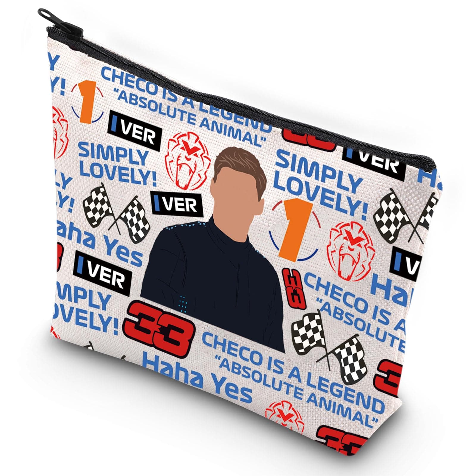 G2TUP Racing Car Cosmetic Bag Racer Fans Gift Simply Lovely Racing Zipper Pouch Bag Racer Merchandise, Simply Lovely, 无