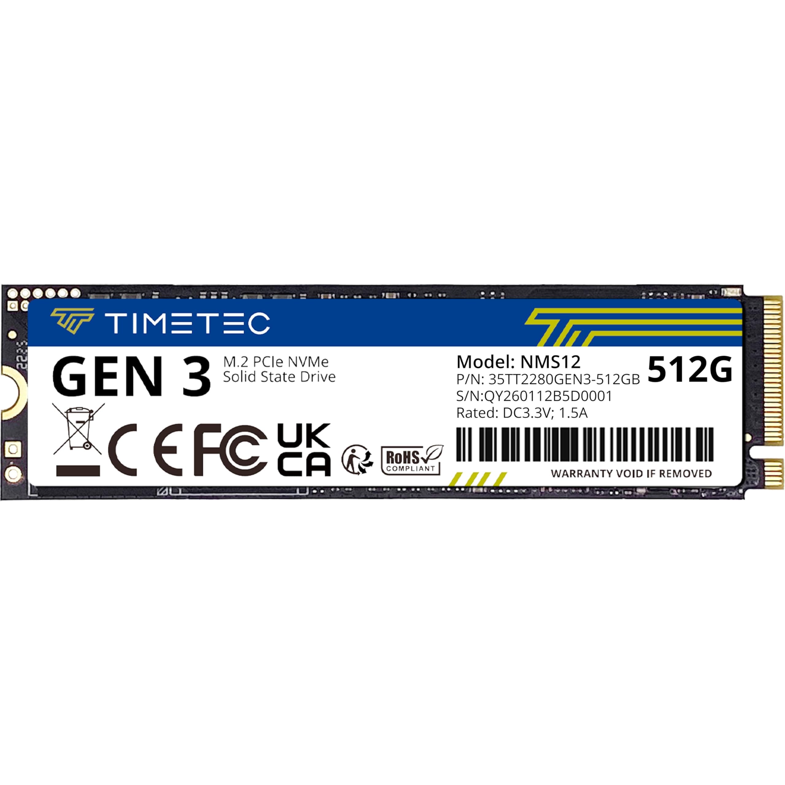 Timetec 512GB SSD NVMe PCIe Gen3x4 8Gb/s M.2 2280 3D NAND High Performance SLC Cache Read/Write Speed Up to 2,000/1,600 MB/s Internal Solid State Drive for PC Laptop and Desktop (512GB)
