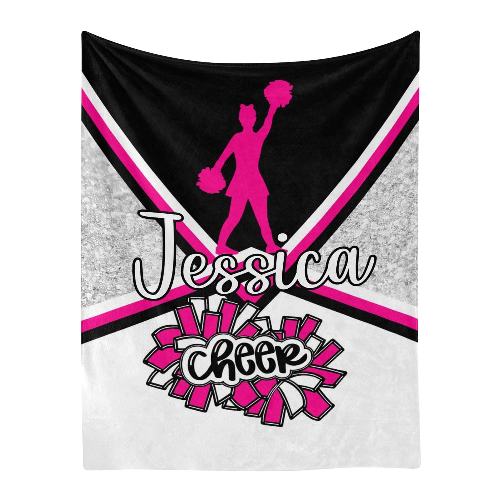 Girl Cheerleaders Cheer Personalized Baby Blanket with Name Soft Throw Fleece Blankets for Girls Boys Newborn Infants Kids Shower Birthday Gift 40X50 inch