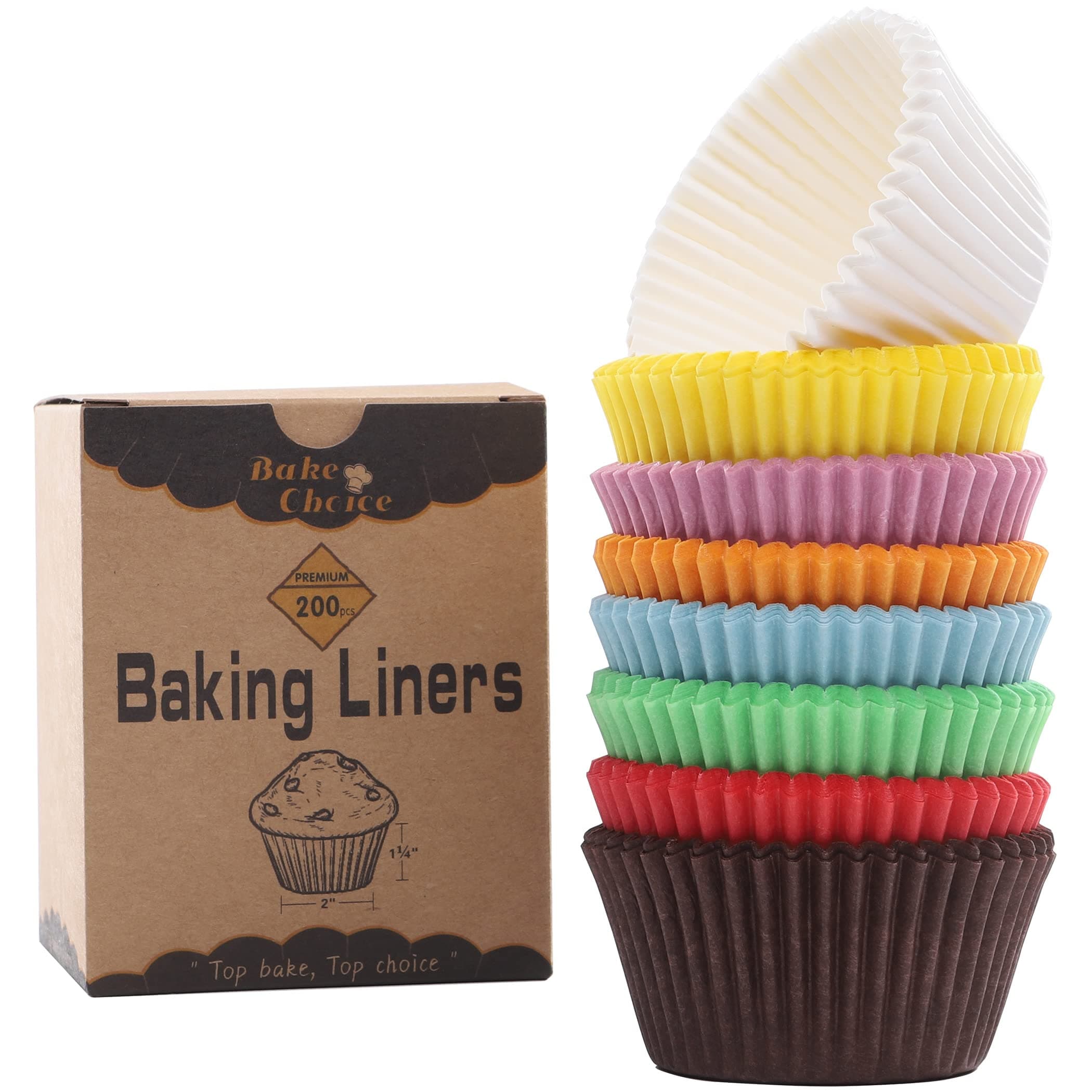 Bake Choice 400pcs Rainbow Cupcake Liners, mini Christmas Muffin Liners