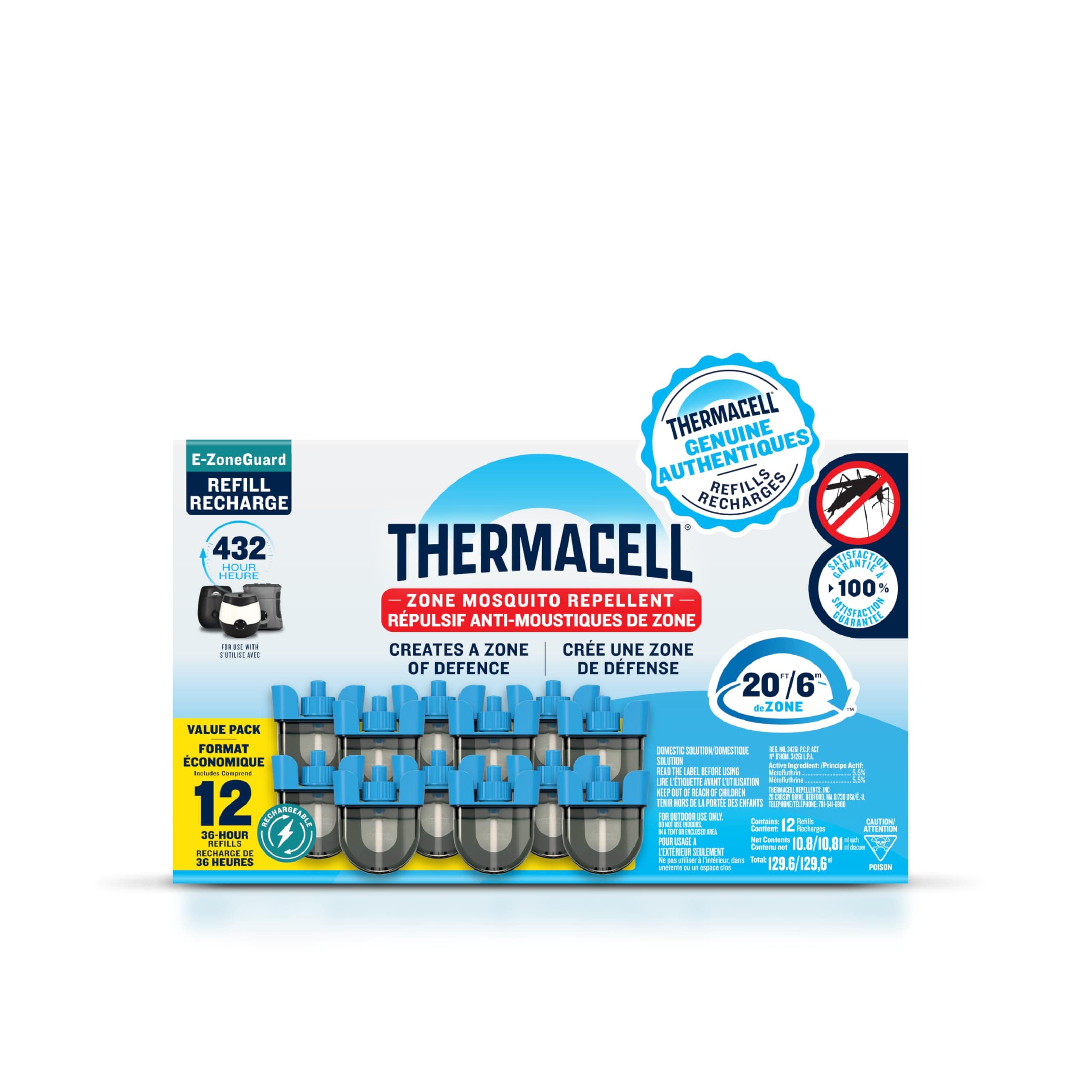 Thermacell E-ZoneGuard Mosquito Repellent Refill, 432-Hr Value Pack