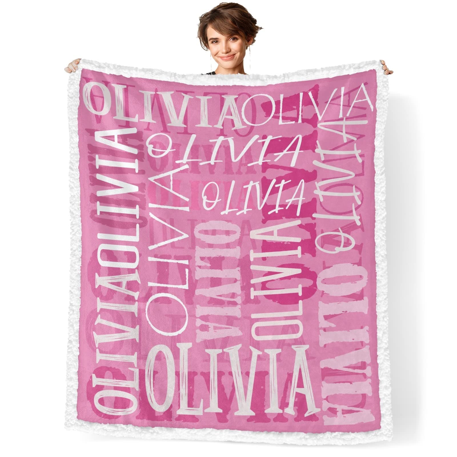 Dr.TOUGH Personalized Blankets for Kids with Name Personalized Baby Blanket with Name Custom Blankets for Kids Adults Baby Christmas Birthday Valentines Day Gift