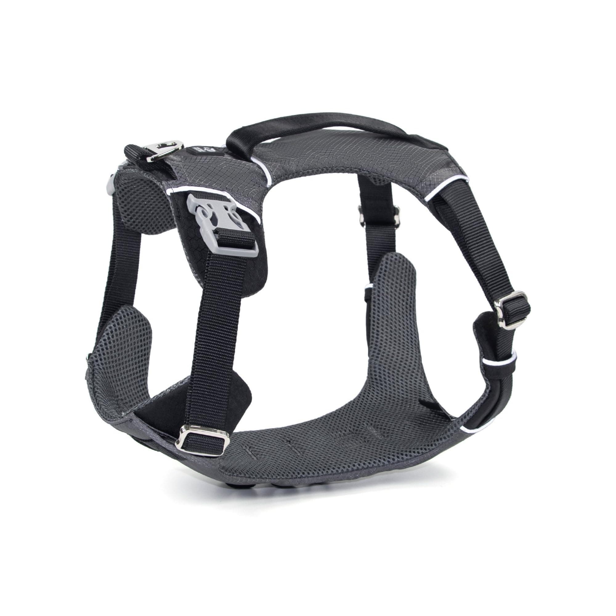 Pawprints ON My Soul Canadian Dog Harness, Stylish & Premium, no Choke no Pull Feature, Breathable Mesh Fabric, Adjustable, Reflective Lining, 2 Leash Metal Clips, Escape Proof, Lift Handle, Large