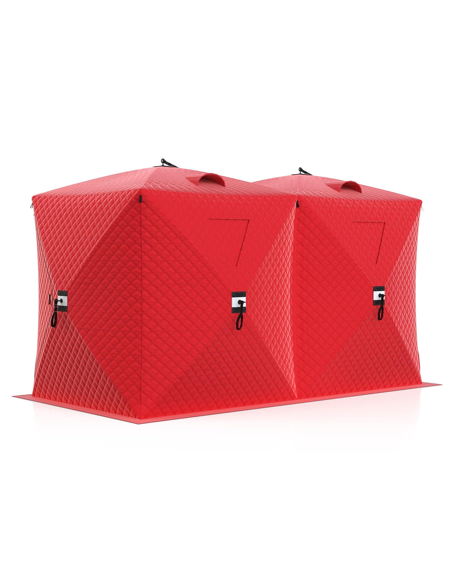 GarveeLife Ice Fishing Shelter for 6-8 Person, Portable Hub Tent with Carry Bag, 60 Sec Quick Setup, Windproof Thermal Shanty for Winter Fishing, 420D Insulated Material