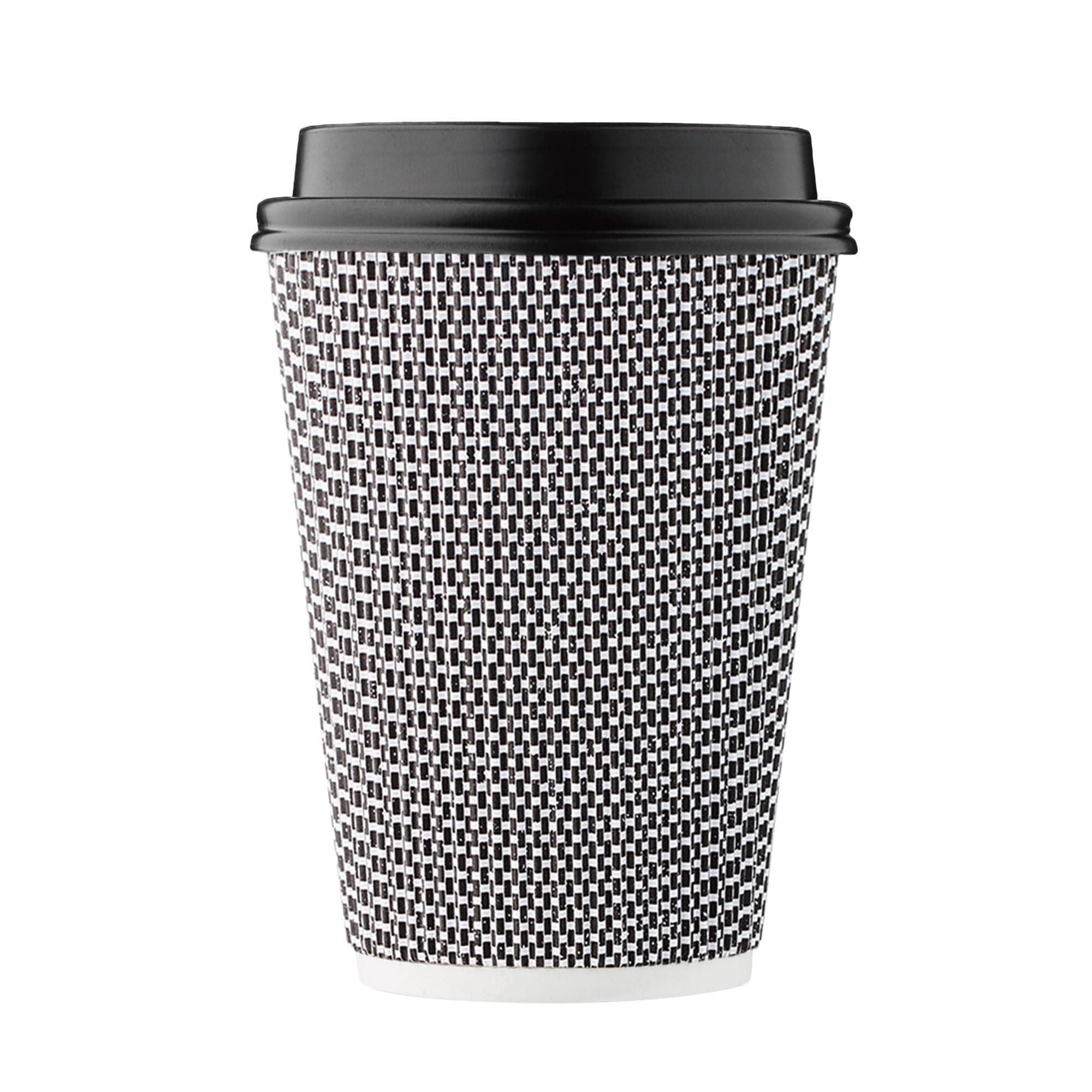 12 oz Disposable Paper Coffee Cups with Lids Insulated Double-Walled Togo