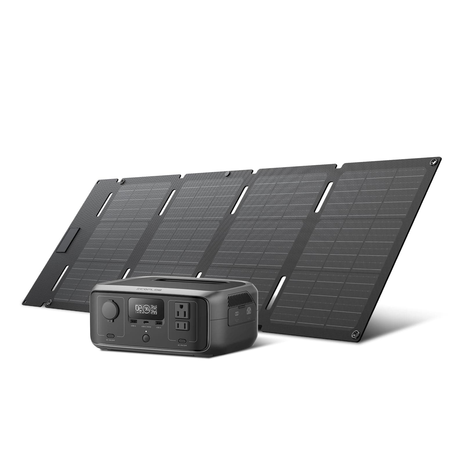 EF ECOFLOW Solar Generator RIVER 3 & 60W Solar Panel, 245Wh LiFePO4 Battery