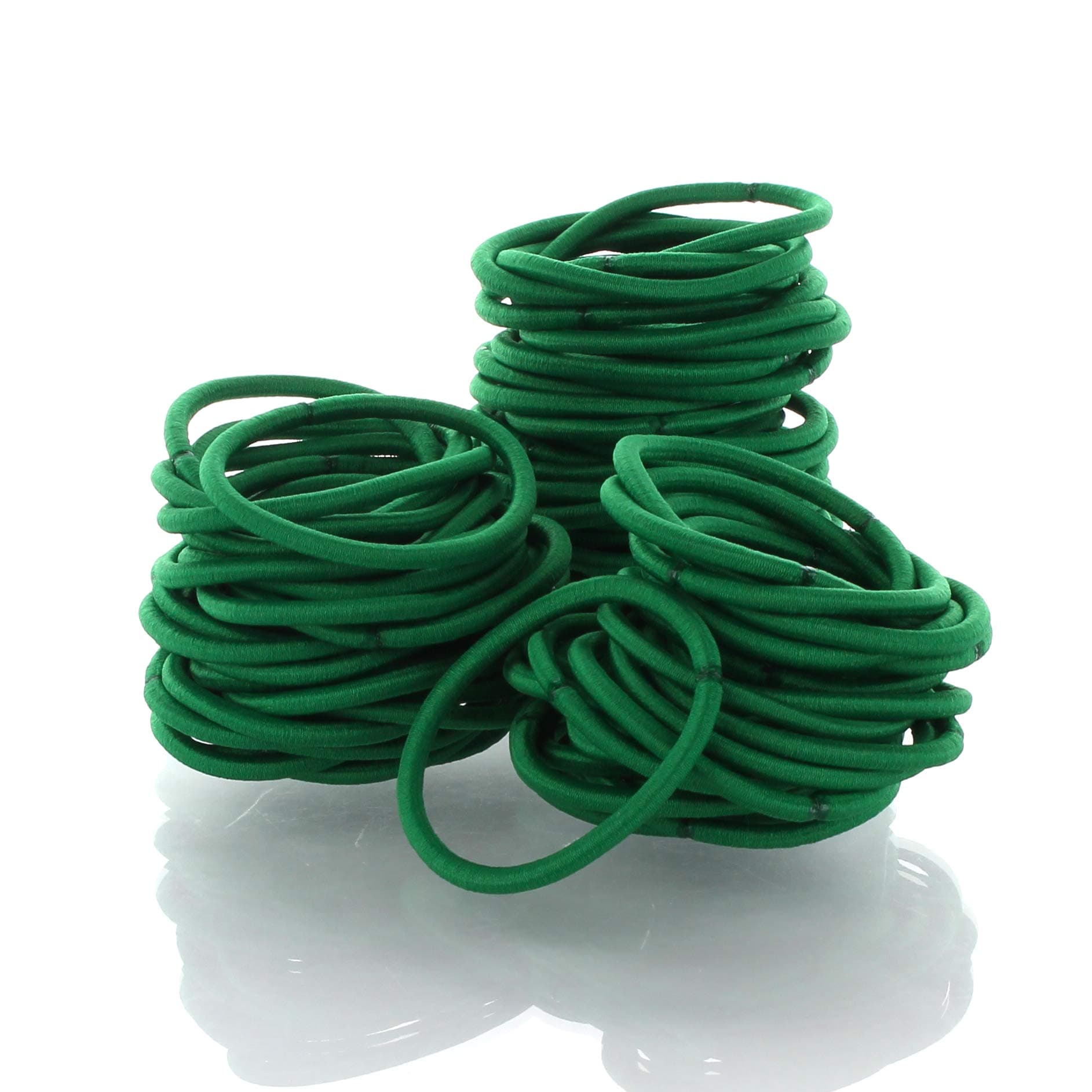 My Lello Hair Elastics Hair Ties, Professional Grade Ponytail Holders - Emerald Green 20 Pack