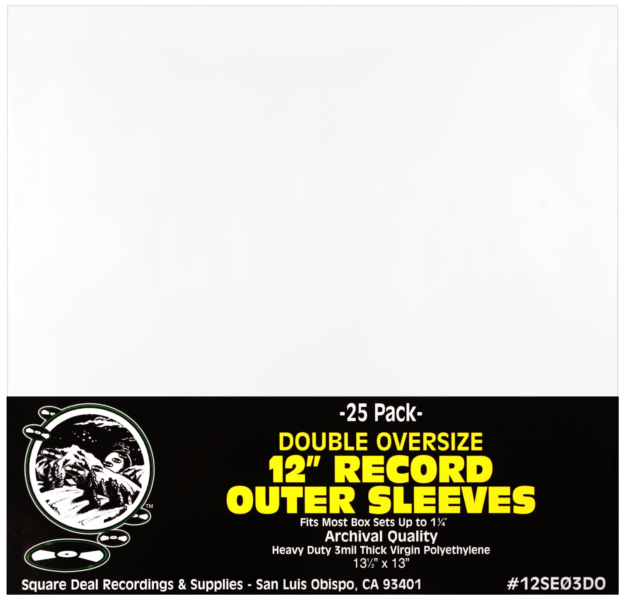 (25-Pack) Double Oversized 12 Inch Vinyl Record Outer Sleeves – 3 Mil High-Clarity Virgin Polyethylene – Flush Cut with Lip for Easy Insertion – Archival Protection for Most Box Sets up to 1.25 Inch