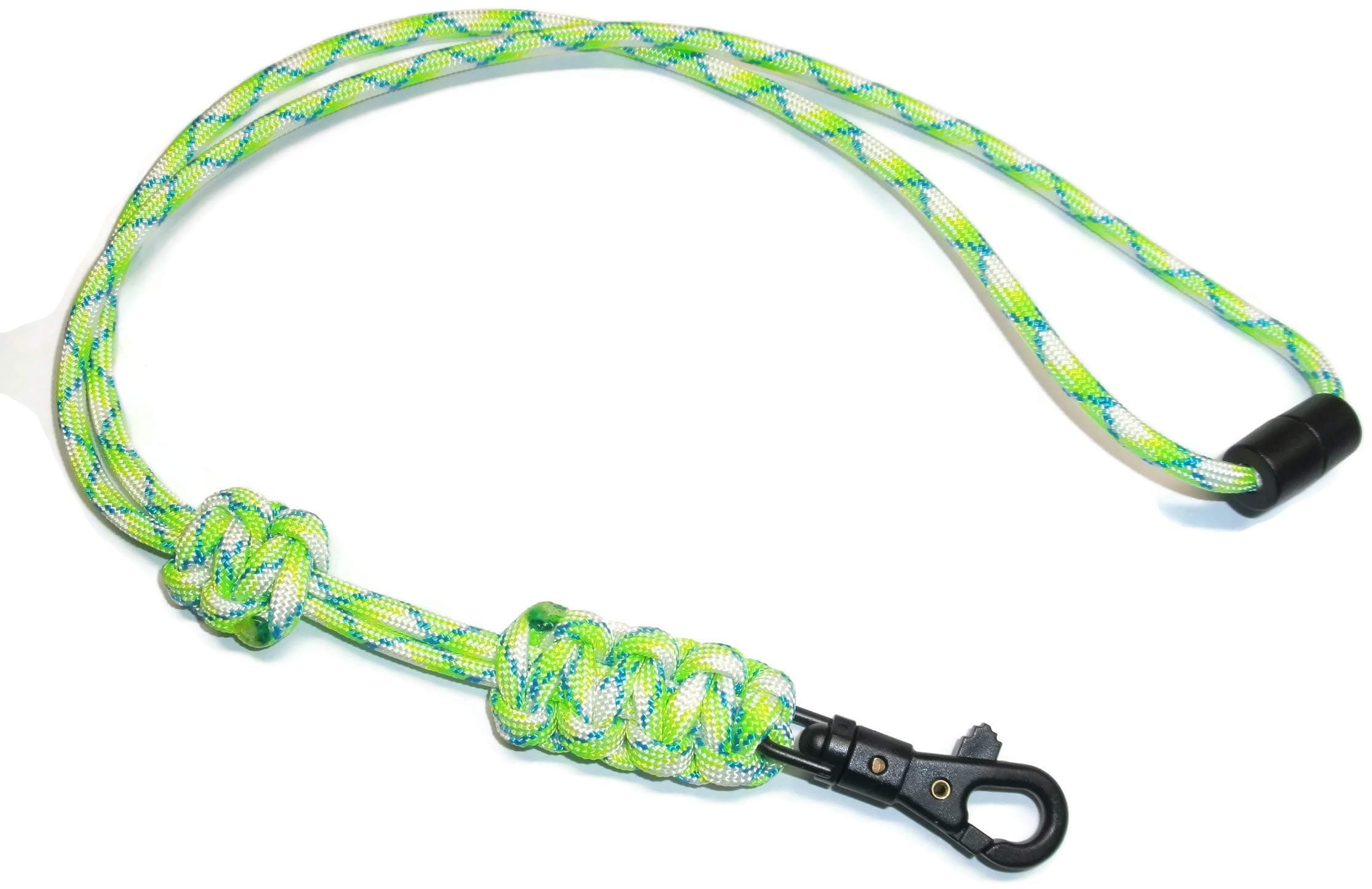 RedVex Paracord Cobra Neck Lanyard with Safety Break-Away and Adjuster - ABS Clip - Choose your color and size-Green Flux-22