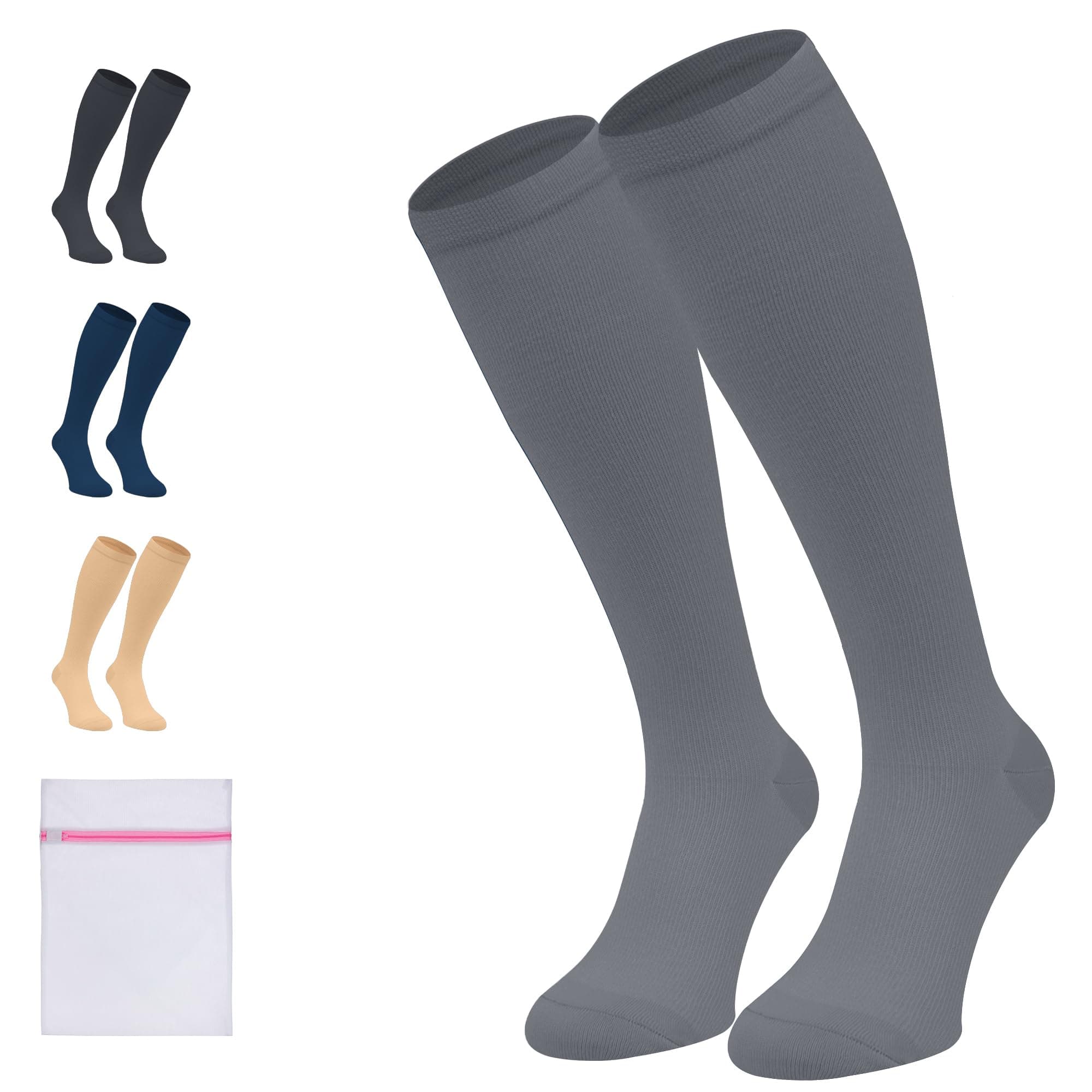 360 RELIEF Compression Socks for Women & Men - 15-20 mmHg, S/M, Grey