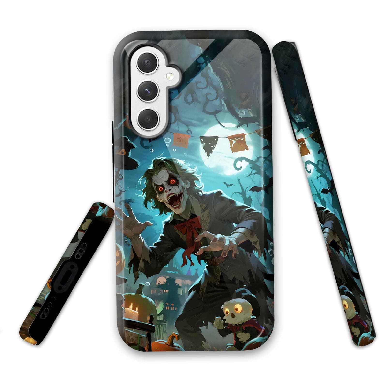 for Samsung Galaxy A55 5G Phone Case Stylish 2-Layer Shockproof Hard Shell Scratch Resistant Protective Cover for Men Women Girl,Halloween Horror for Samsung A55 Case