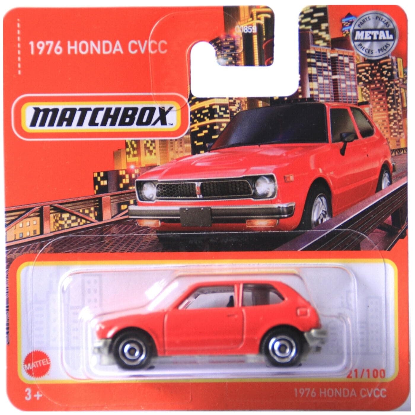 Matchbox Metal 1976 Honda CVCC Red Classic Car Toy