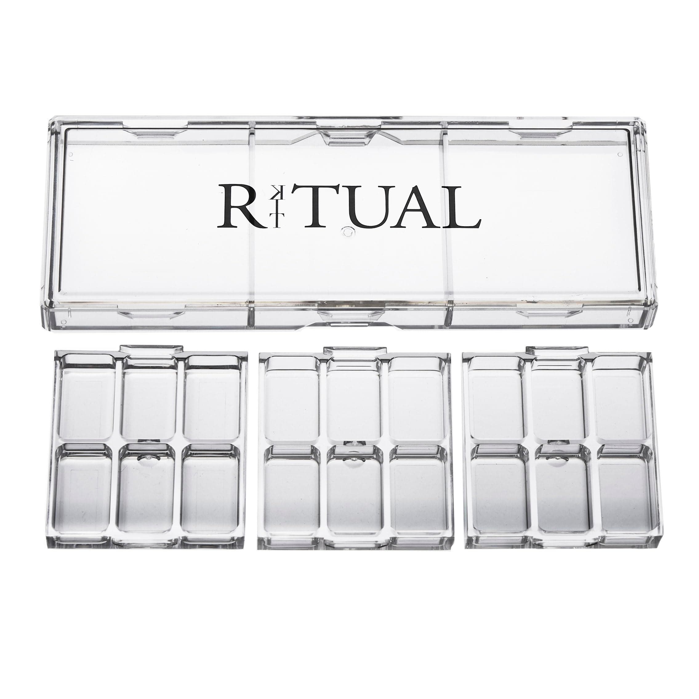 Empty Makeup Palette | 18 Wells | Modular Interchangeable Depotting System | Ritual Pro Palette 3 | Bundle 6 Pack