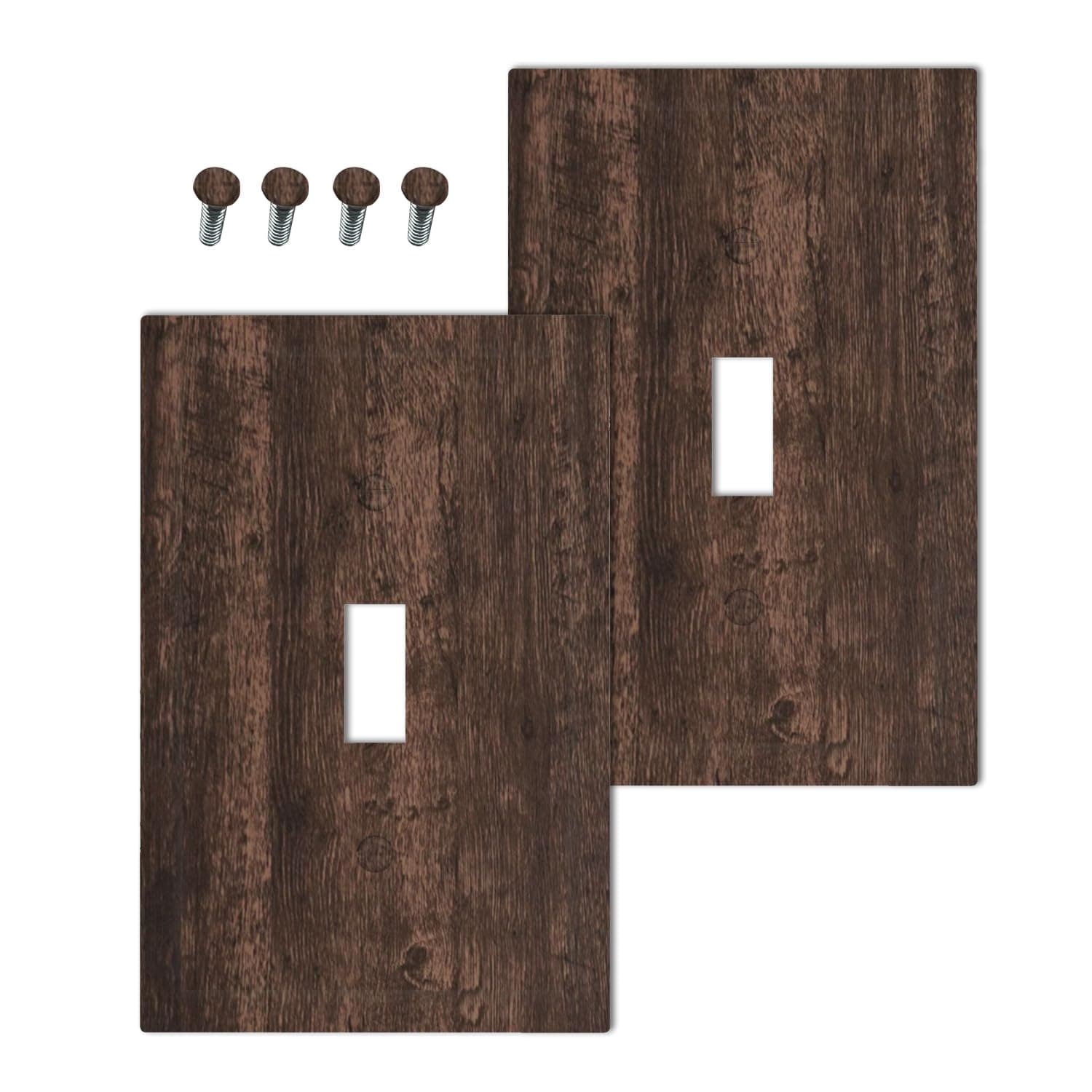 WMHUSU Decorative Light Switch Plate Covers Switch Cover Plate Dark Brown Size 1-Gang 5.0" x 3.0" (2 Pack)