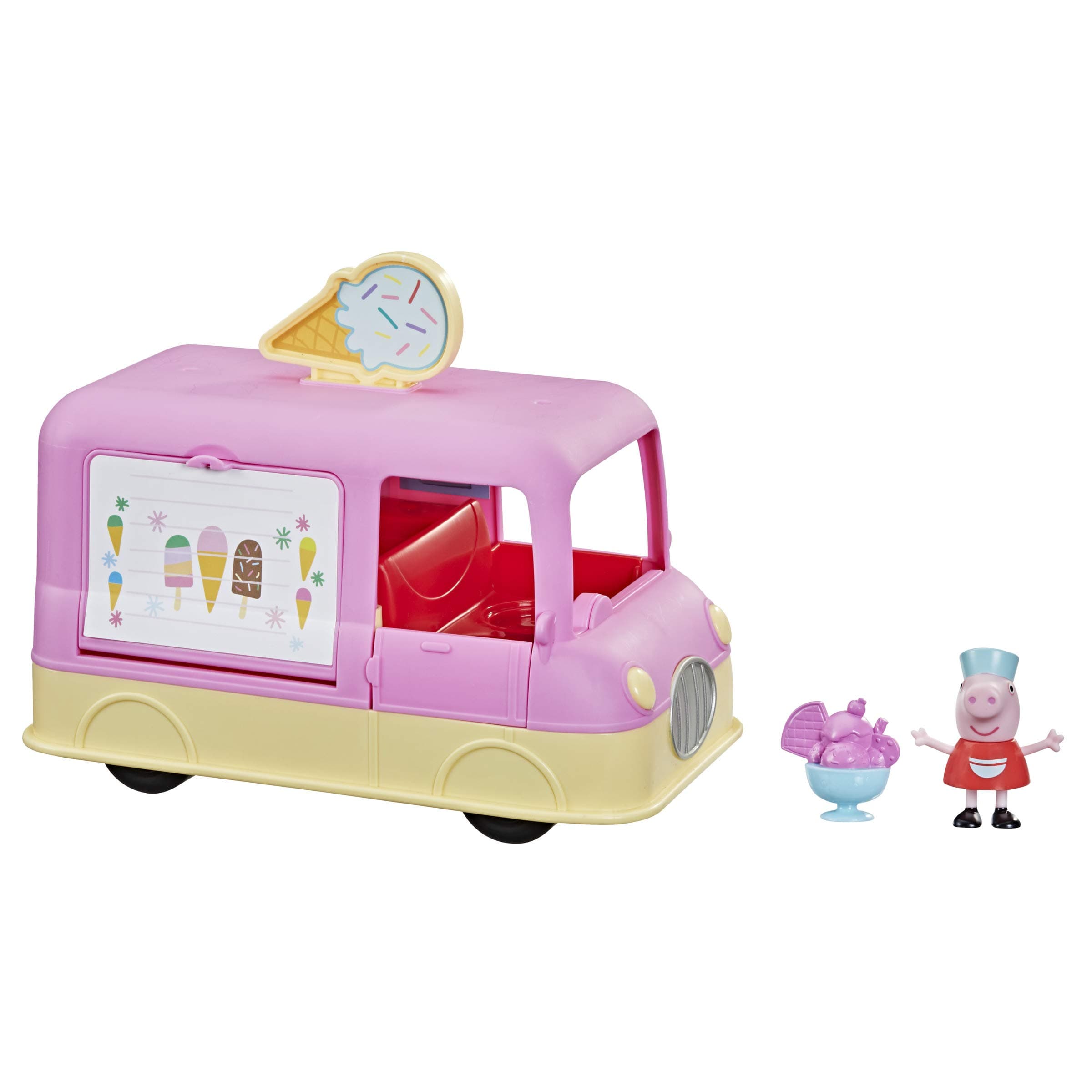 Peppa Pig Peppa’s Adventures Peppa’s Ice Cream Truck Vehicle Preschool Toy, Speech and Sounds, Peppa Figure and Accessory, Ages 3 and Up