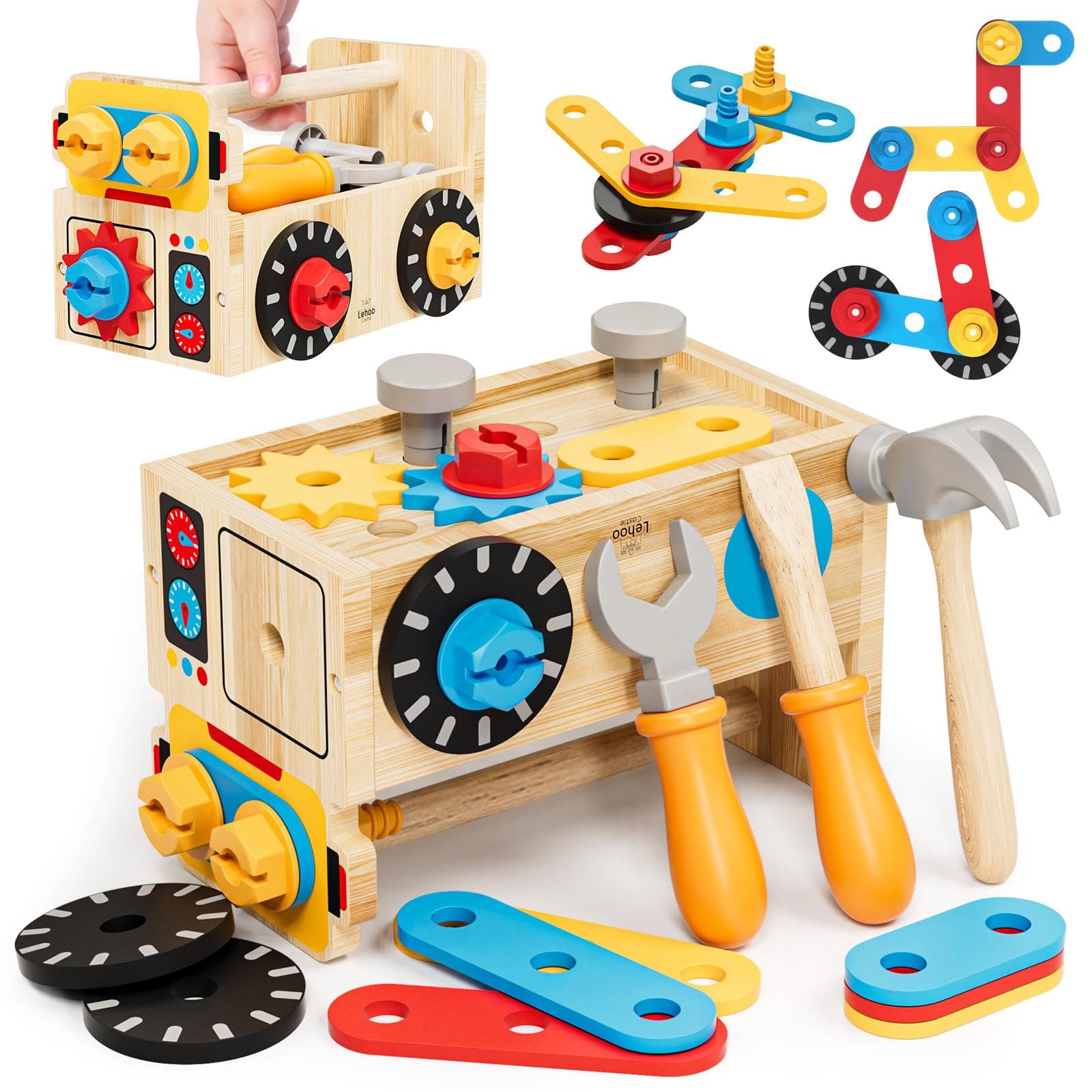 Lehoo Castle Wooden Kids Tool Set for 2+ Years Old
